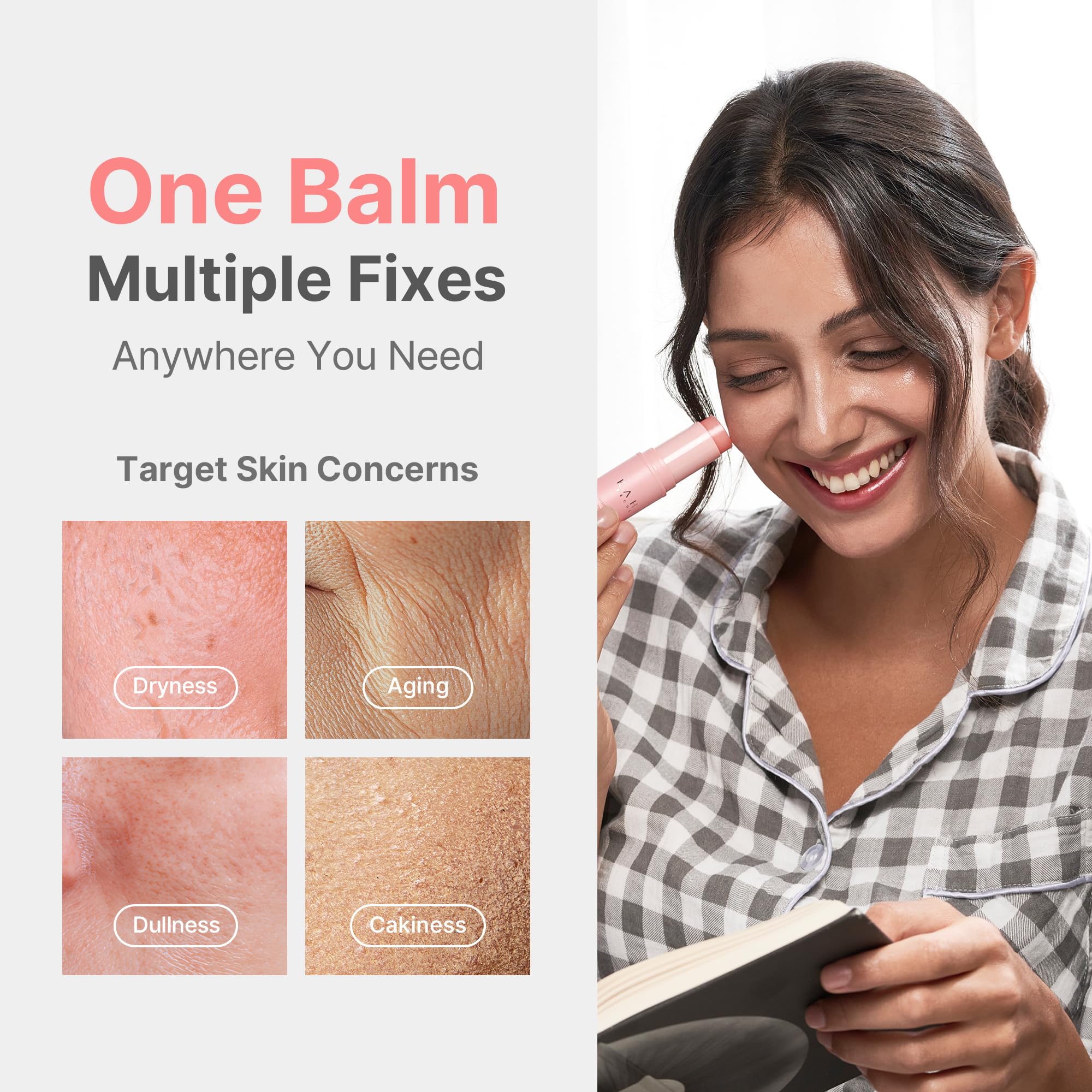 KAHI Wrinkle Bounce Multi Balm Stick | PDRN Collagen Wrinkle Stick | Korean Skin Care |All-in-One Hydrating Lip Balm Eye Cream Neck Cream Make Up Base & Face Mist Moisture Balm - Image 4