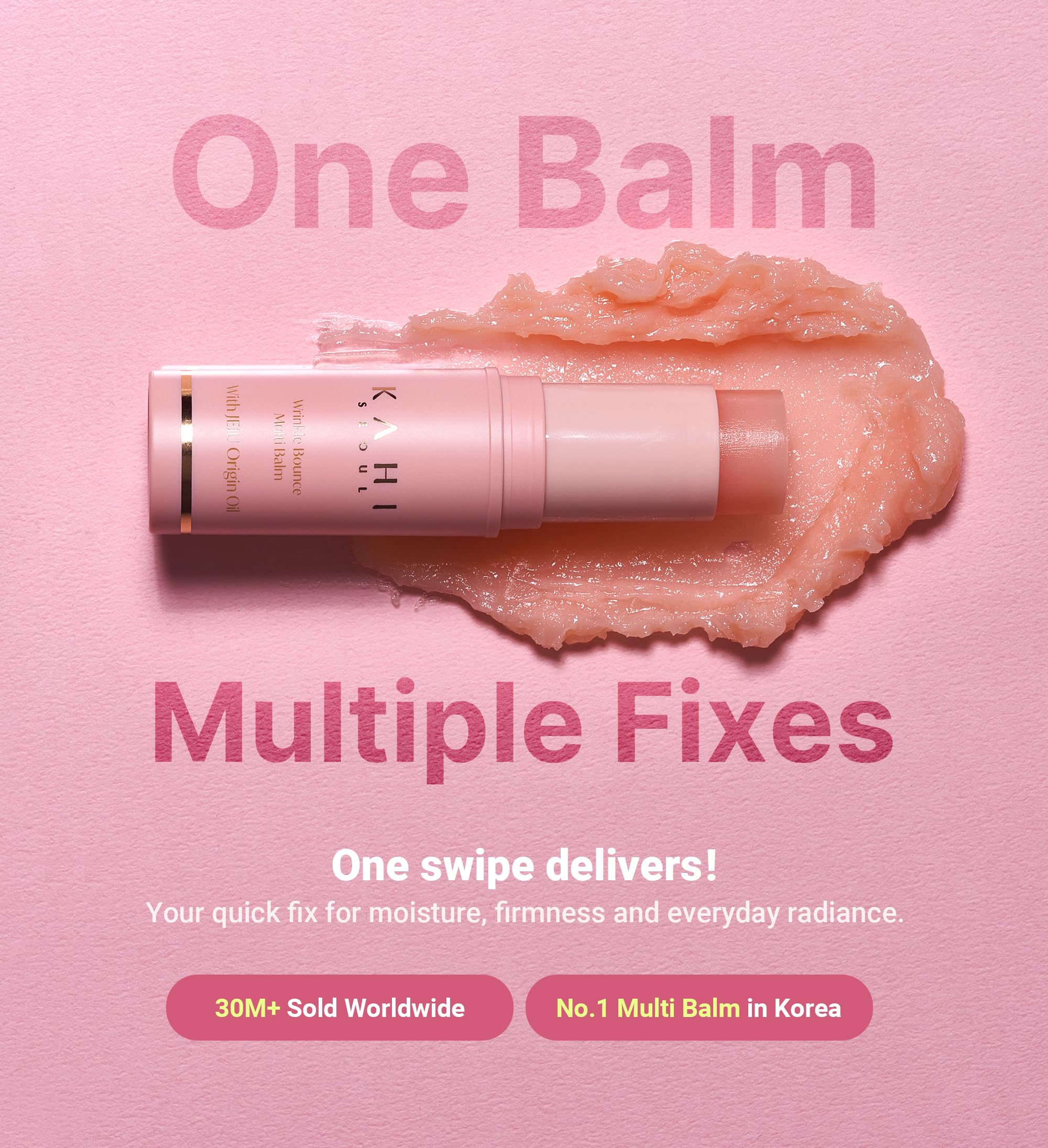 KAHI Wrinkle Bounce Multi Balm Stick | PDRN Collagen Wrinkle Stick | Korean Skin Care |All-in-One Hydrating Lip Balm Eye Cream Neck Cream Make Up Base & Face Mist Moisture Balm - Image 9