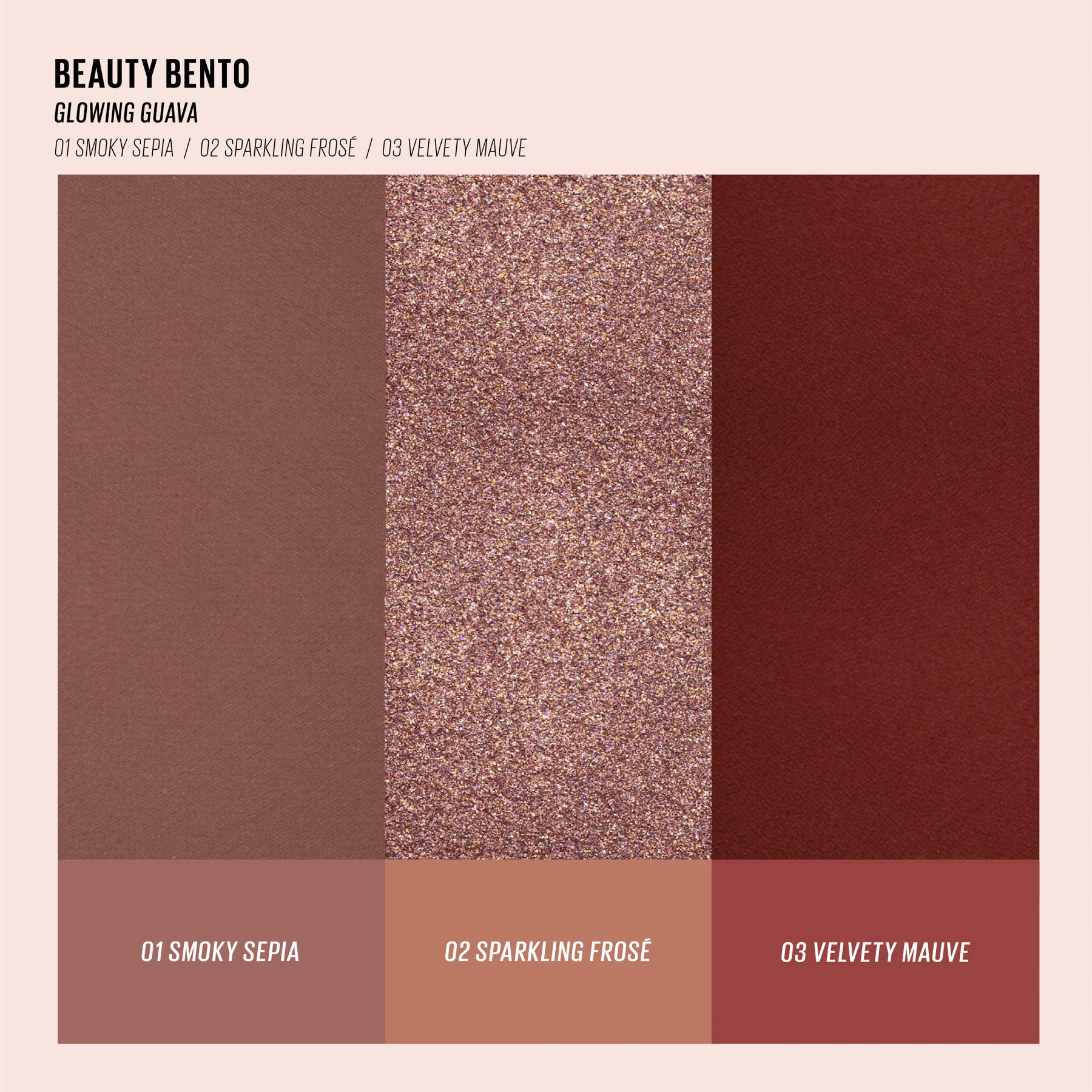Kaja 3 Colors Eyeshadow - Beauty Bento 07 Glowing Guava | Mosaic Chrome, Shimmer, Matte finish, Cruelty free, K-Beauty Mini Palettes, Easy Finger Blendable, Glitter, High Pigmentation, 0.03 Oz - Image 6
