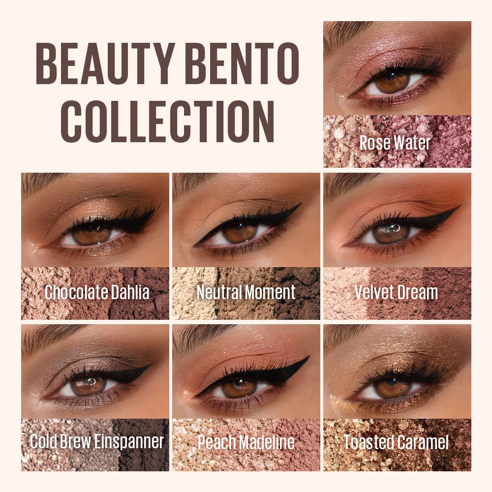 Kaja 3 Colors Eyeshadow - Beauty Bento 08 Chocolate Dahlia | Mosaic Chrome, Shimmer, Matte finish, Cruelty free, K-Beauty Mini Palettes, Easy Finger Blendable, Glitter, High Pigmentation, 0.03 Oz - Image 5