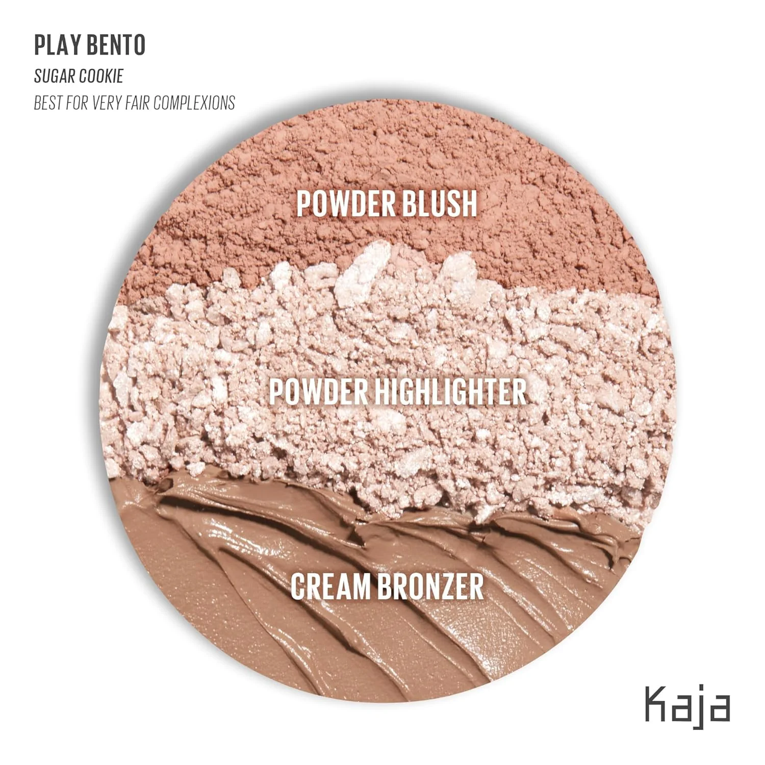 Kaja 3-in-1 Blendable Sculpting Trio - Play Bento | with Mango Seed Butter, Cream Bronzer, Powder Blush, and Highlighter, 00 Sugar Cookie - Image 3