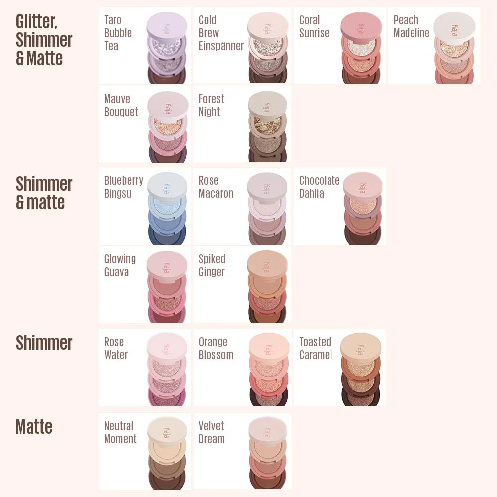 Kaja Beauty Bento Collection - Bouncy Eyeshadow Trio | 16 Peach Madeline | Nude Peach Tone | Vegan, Cruelty free - Image 3