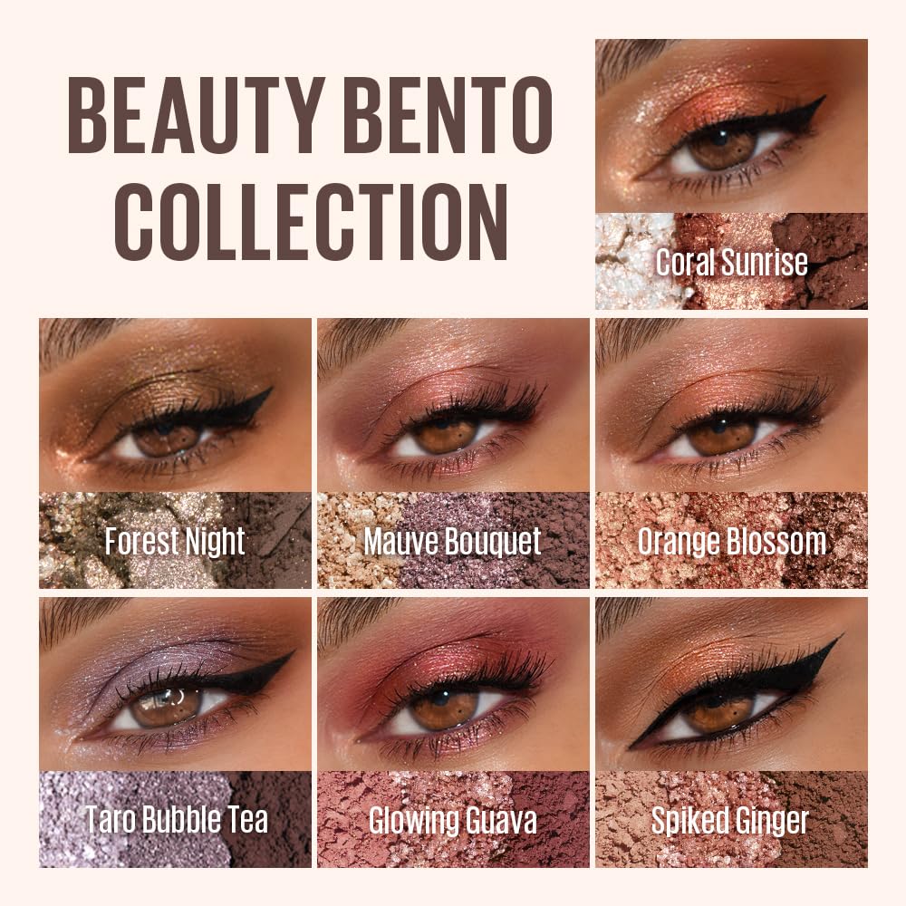 Kaja Beauty Bento Collection - Bouncy Eyeshadow Trio | 16 Peach Madeline | Nude Peach Tone | Vegan, Cruelty free - Image 4