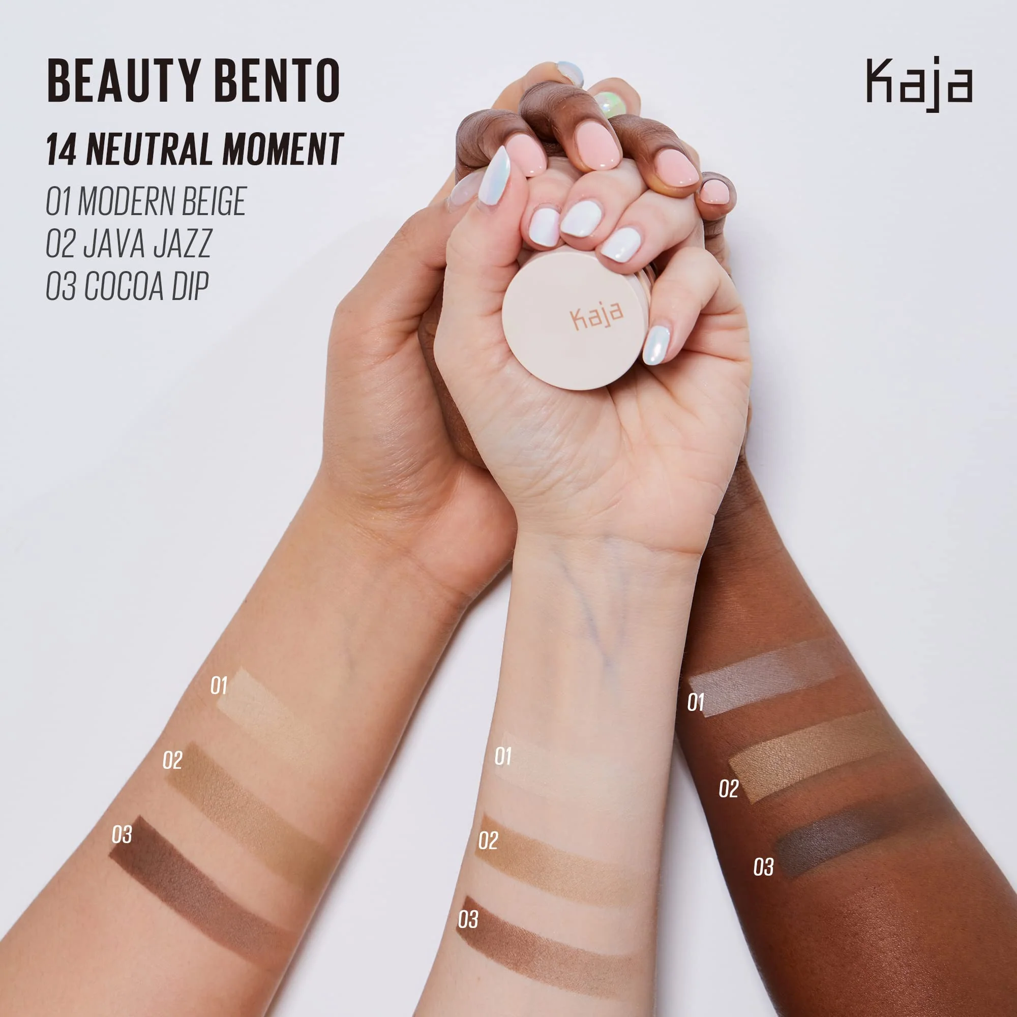 Kaja Beauty Bento Collection - Bouncy Eyeshadow Trio | Neutral Earthy Tones, Travel Size, 14 Neutral Moment, 2019 Allure Best of Beauty Award, 0.03 Oz - Image 2
