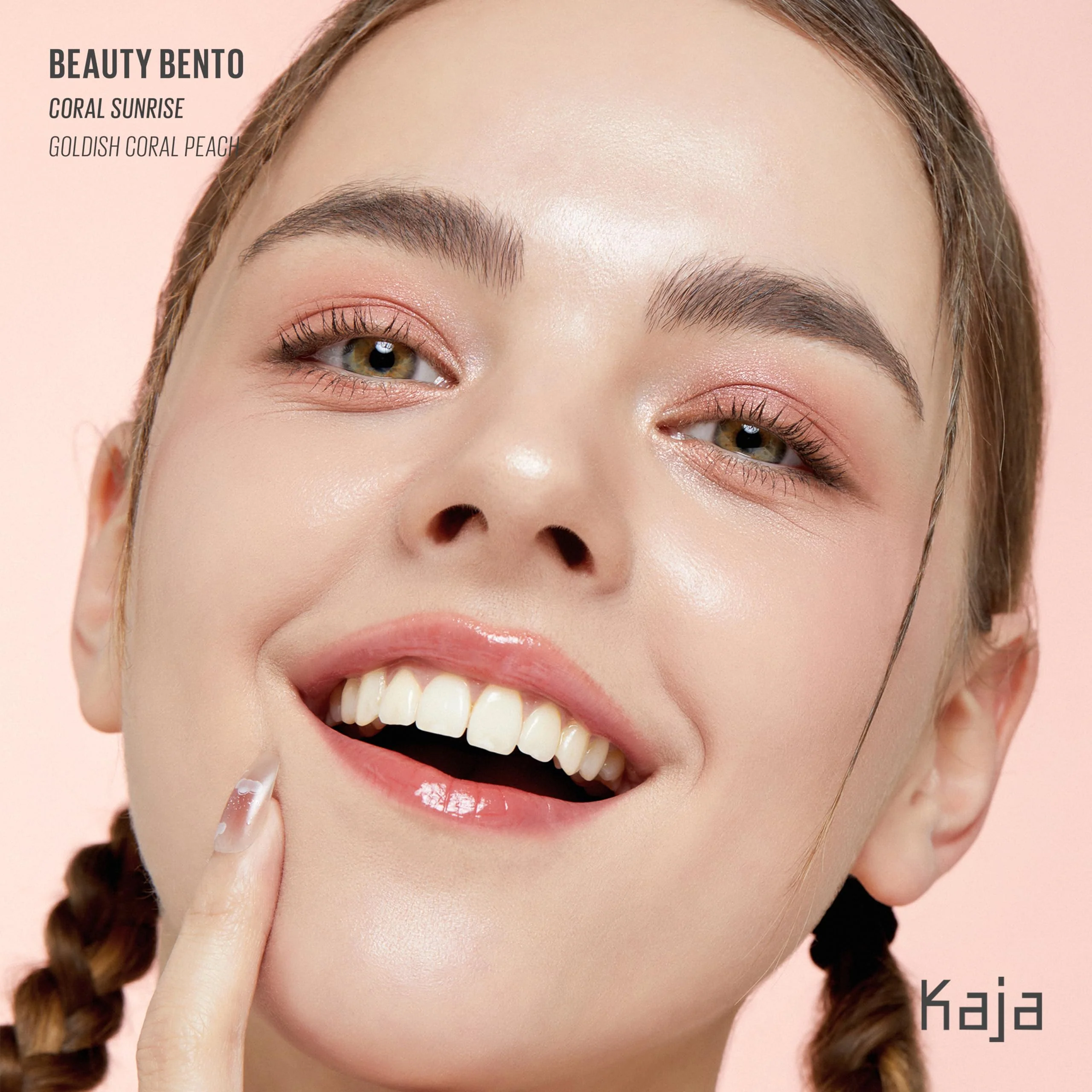 Kaja Beauty Bento Collection | Mosaic chrome + Shimmer + Matte | 18 Coral Sunrise - Coral Peach | 2019 Best of Beauty Award in Glitter-Pressed Category - Image 6