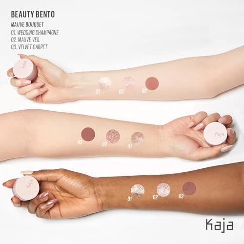 Kaja Eye Bento Collection - Bouncy Eyeshadow Trio | 17 Mauve Bouquet | Mauve Berry Tone | Vegan, Cruelty free - Image 2
