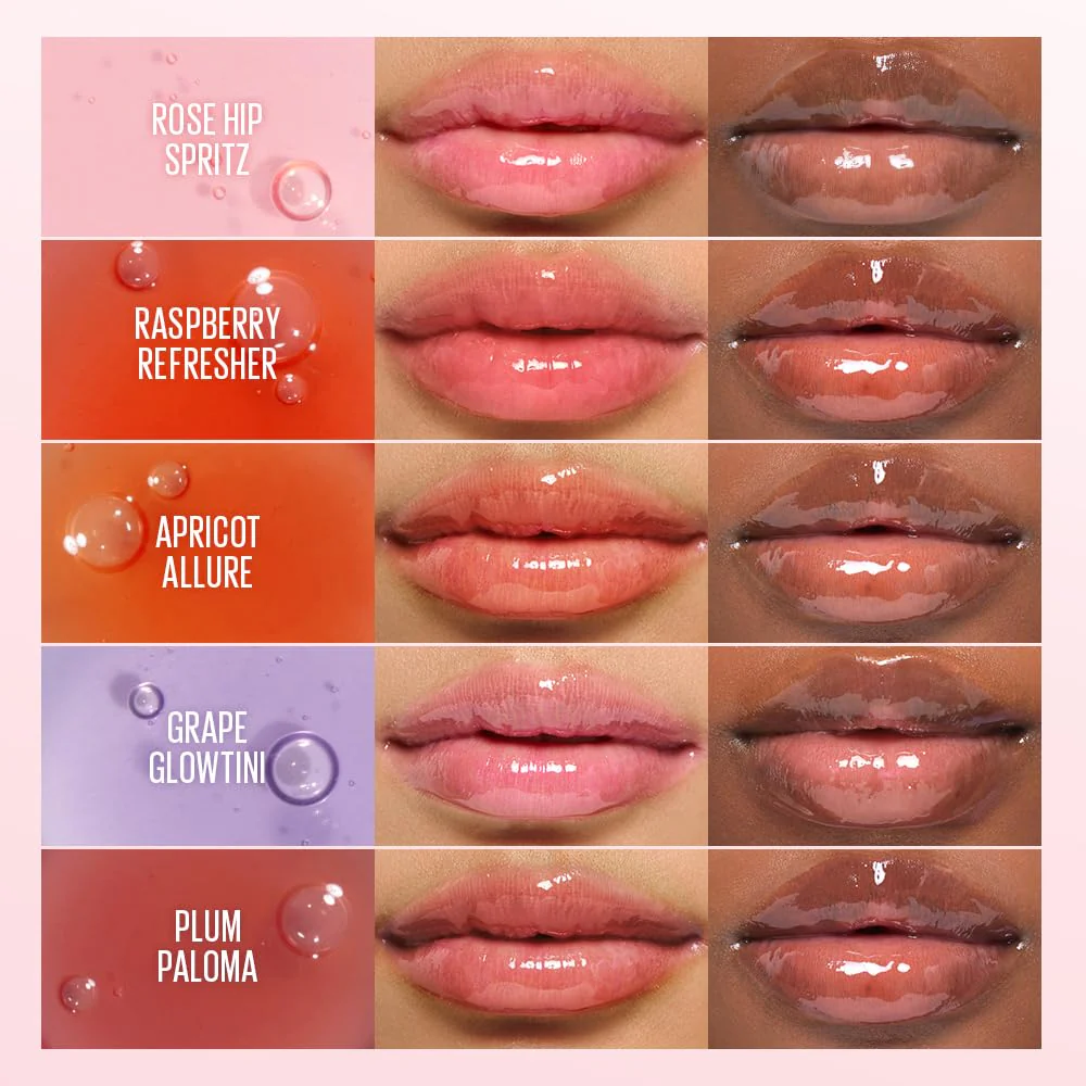 Kaja Juicy Glass Lip Plumping Oil | 01 Rose Hip Spritz | Hydrating, Feel Plumped and Lightweight with Vitamin Tree Fruit Oil, Vegan, Cruelty-Free, Clear Tint Stain Shine Gloss Plumper - Image 3