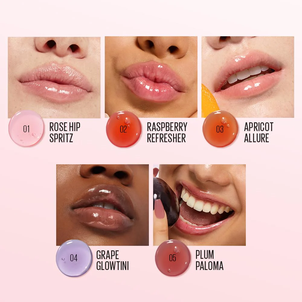Kaja Juicy Glass Lip Plumping Oil | 01 Rose Hip Spritz | Hydrating, Feel Plumped and Lightweight with Vitamin Tree Fruit Oil, Vegan, Cruelty-Free, Clear Tint Stain Shine Gloss Plumper - Image 4