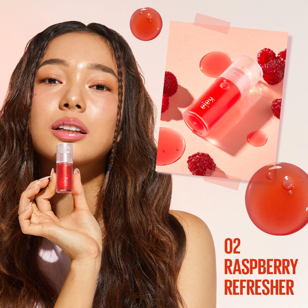 Kaja Juicy Glass Lip Plumping Oil | 02 Raspberry Refresher | Hydrating, Feel Plumped and Lightweight with Vitamin Tree Fruit Oil, Vegan, Cruelty-Free, Clear Tint Stain Shine Gloss Plumper - Image 9