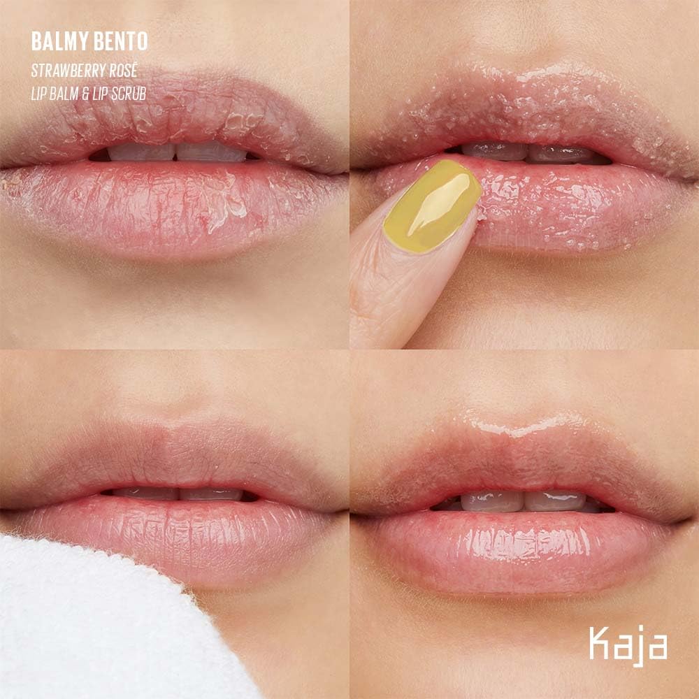 Kaja Lip Bento Balm + Scrub | with Coconut Oil, Coral Finish, Moisturize, Exfoliate, Smoothes Lips, Compact Travel Size, Strawberry Rosé, 0.4 Oz - Image 6