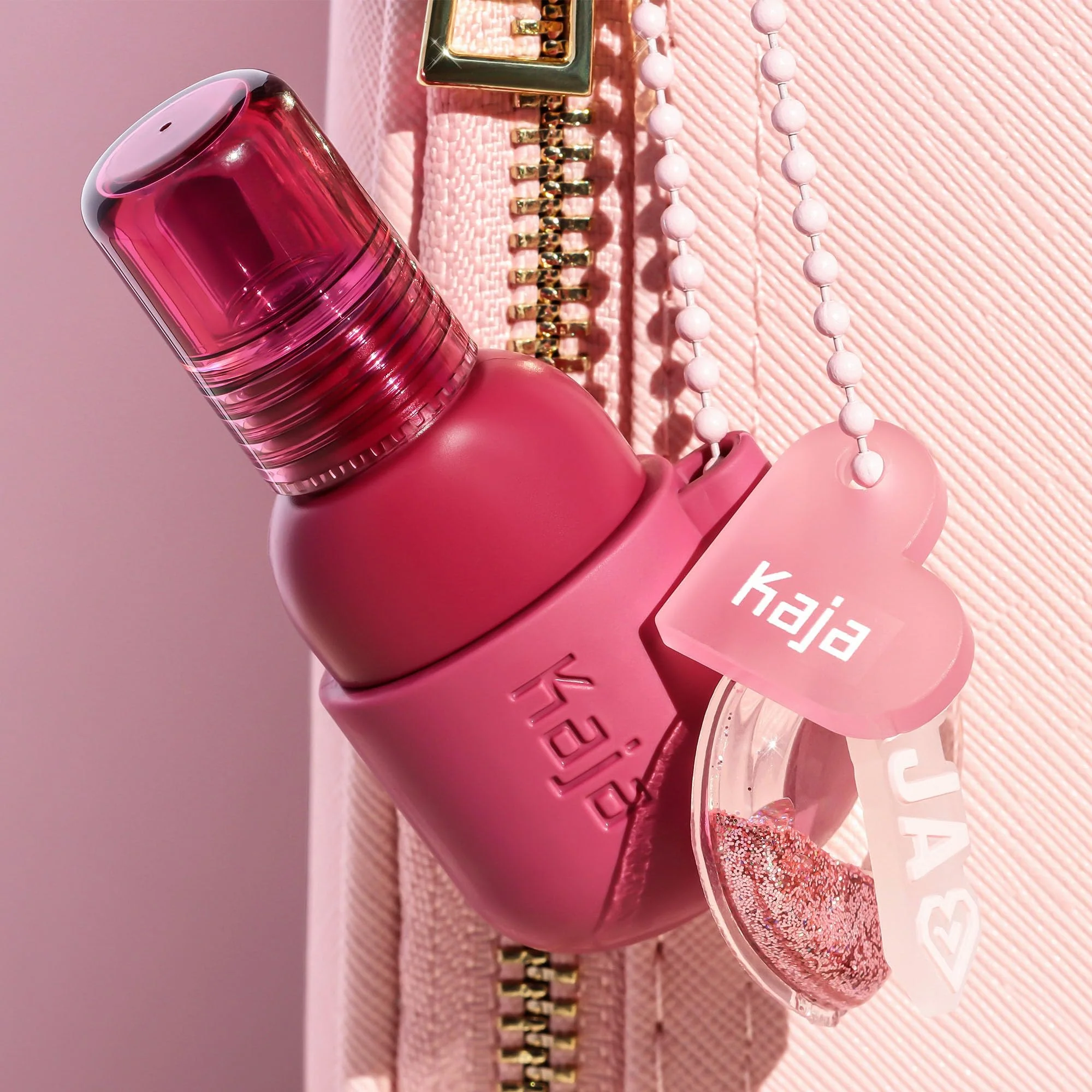 Kaja Lip & Blush Glazed Keychain Stain - Jelly Charm 02 Squeeze Guava | with Triple Berry Complex, Lemon Fruit Extrac & Olive Squalane, Hydrating, Long Lasting Lip Tint - Image 2