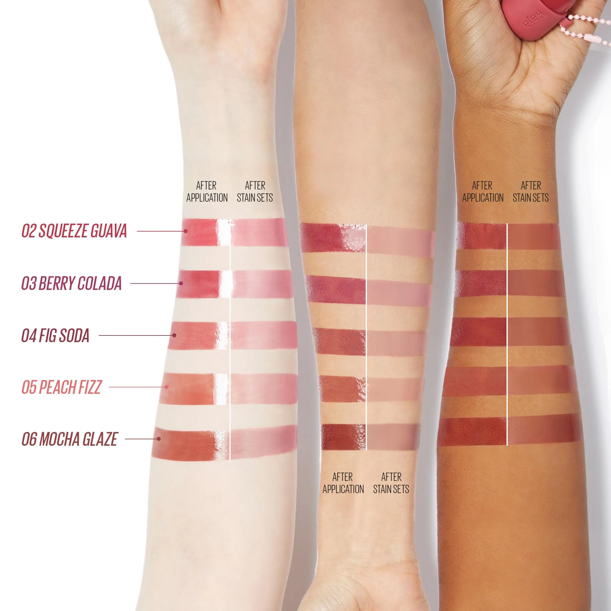 Kaja Lip & Blush Glazed Keychain Stain - Jelly Charm 02 Squeeze Guava | with Triple Berry Complex, Lemon Fruit Extrac & Olive Squalane, Hydrating, Long Lasting Lip Tint - Image 3
