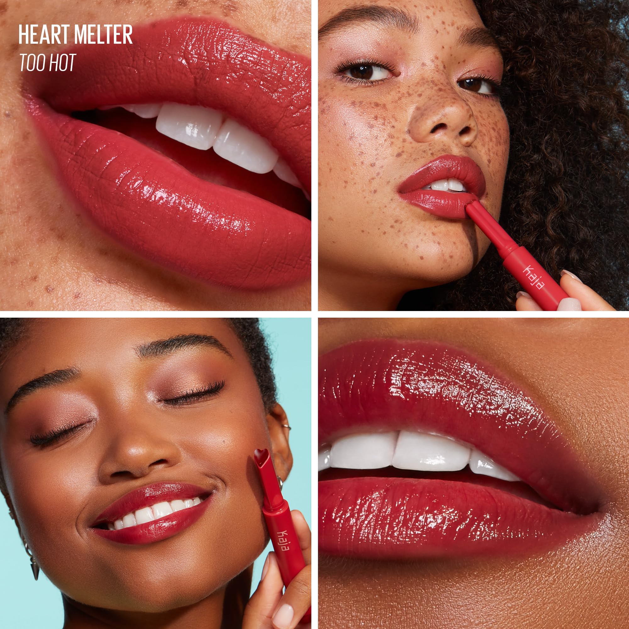 Kaja Lip Gloss - Heart Melter | High-shine, Glossy Finish, Flirty Cherry Red, Moisturize, 01 Too Hot, 0.04 Oz - Image 8