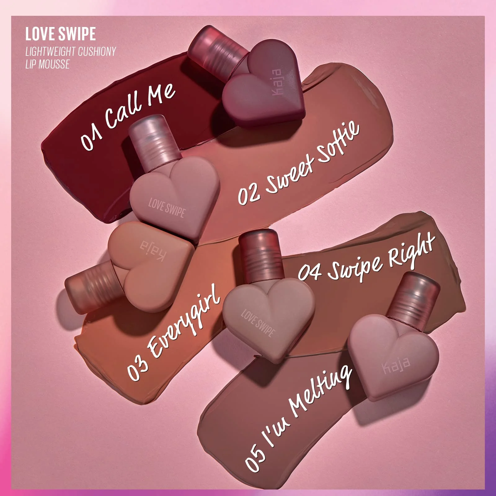 Kaja Lip Mousse - Love Swipe 03 Everygirl | with Raspberry Seed Oil and Vitamin E, Buildable, Blendable, Moisturizing, Velvet Finish, Weightless Texture, Deep Shades, 0.22 Oz - Image 5
