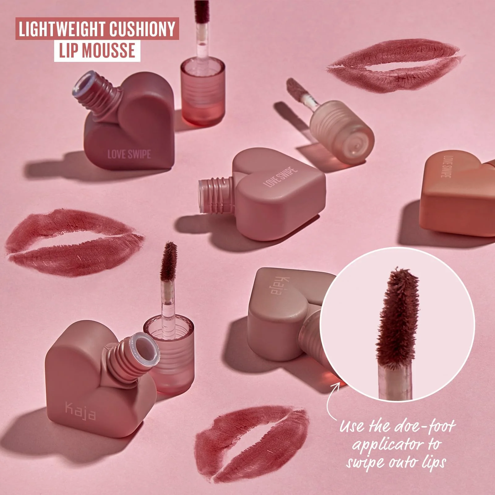 Kaja Lip Mousse - Love Swipe 04 Swipe Right | with Raspberry Seed Oil and Vitamin E, Buildable, Blendable, Moisturizing, Velvet Finish, Weightless Texture, Deep Shades, 0.22 Oz - Image 7