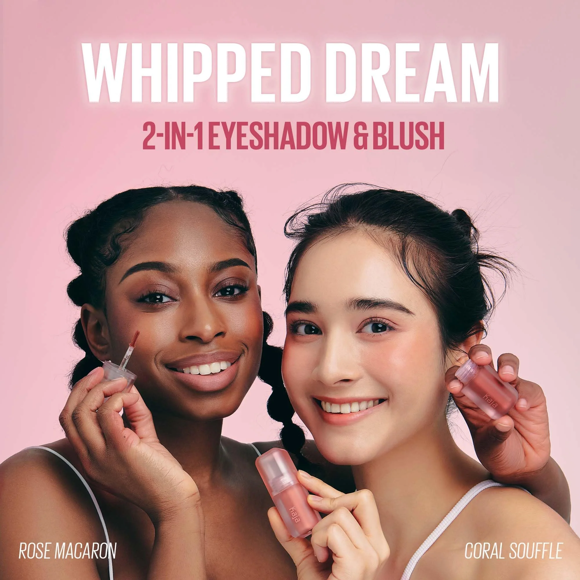 Kaja Multi-purpose Liquid Eyeshadow & Blush - Whipped Dream | with Cotton Seed Oil, 4 Shades, Buildable, Blendable, Airy Semi-matte Finish, 01 Coral Souffle, 0.17 Oz - Image 7