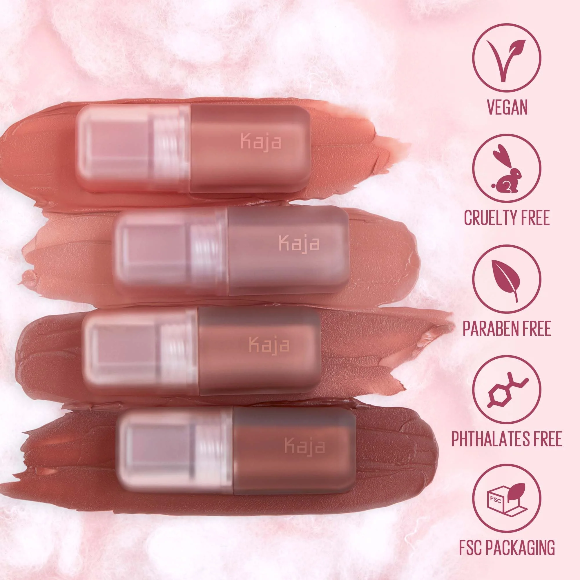 Kaja Multi-purpose Liquid Eyeshadow & Blush - Whipped Dream | with Cotton Seed Oil, 4 Shades, Buildable, Blendable, Airy Semi-matte Finish, 02 Meringue Pink, 0.17 Oz - Image 4