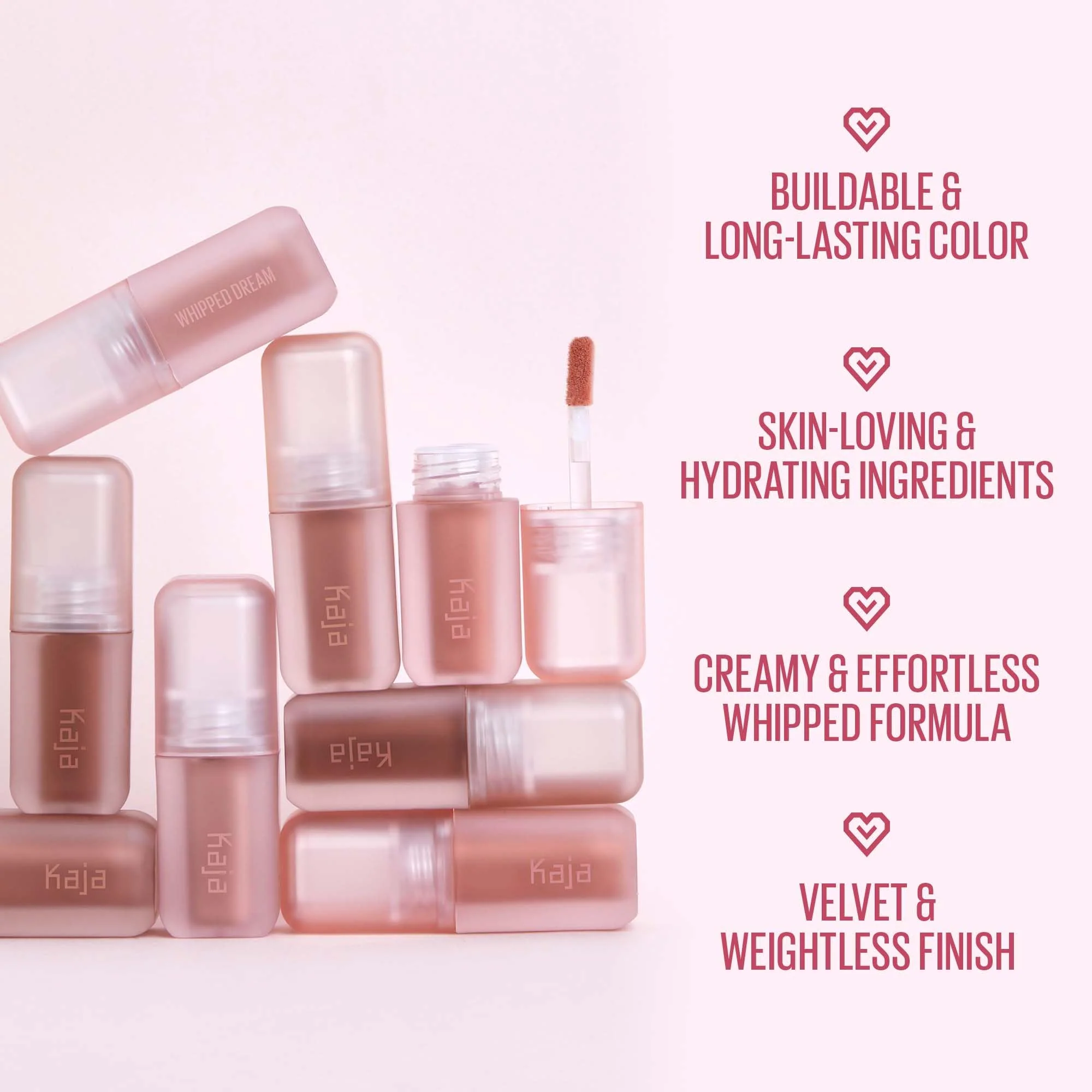 Kaja Multi-purpose Liquid Eyeshadow & Blush - Whipped Dream | with Cotton Seed Oil, 4 Shades, Buildable, Blendable, Airy Semi-matte Finish, 02 Meringue Pink, 0.17 Oz - Image 5
