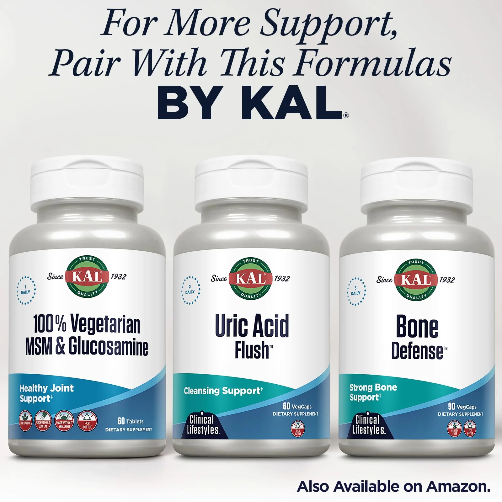 KAL 100% Vegetarian MSM & Glucosamine - Healthy Joint Support - Vegan Glucosamine and MSM Supplement - Made Without Shellfish - Lab Verified - 60-Day Guarantee - 60 Servings, 60 Tablets - Image 6