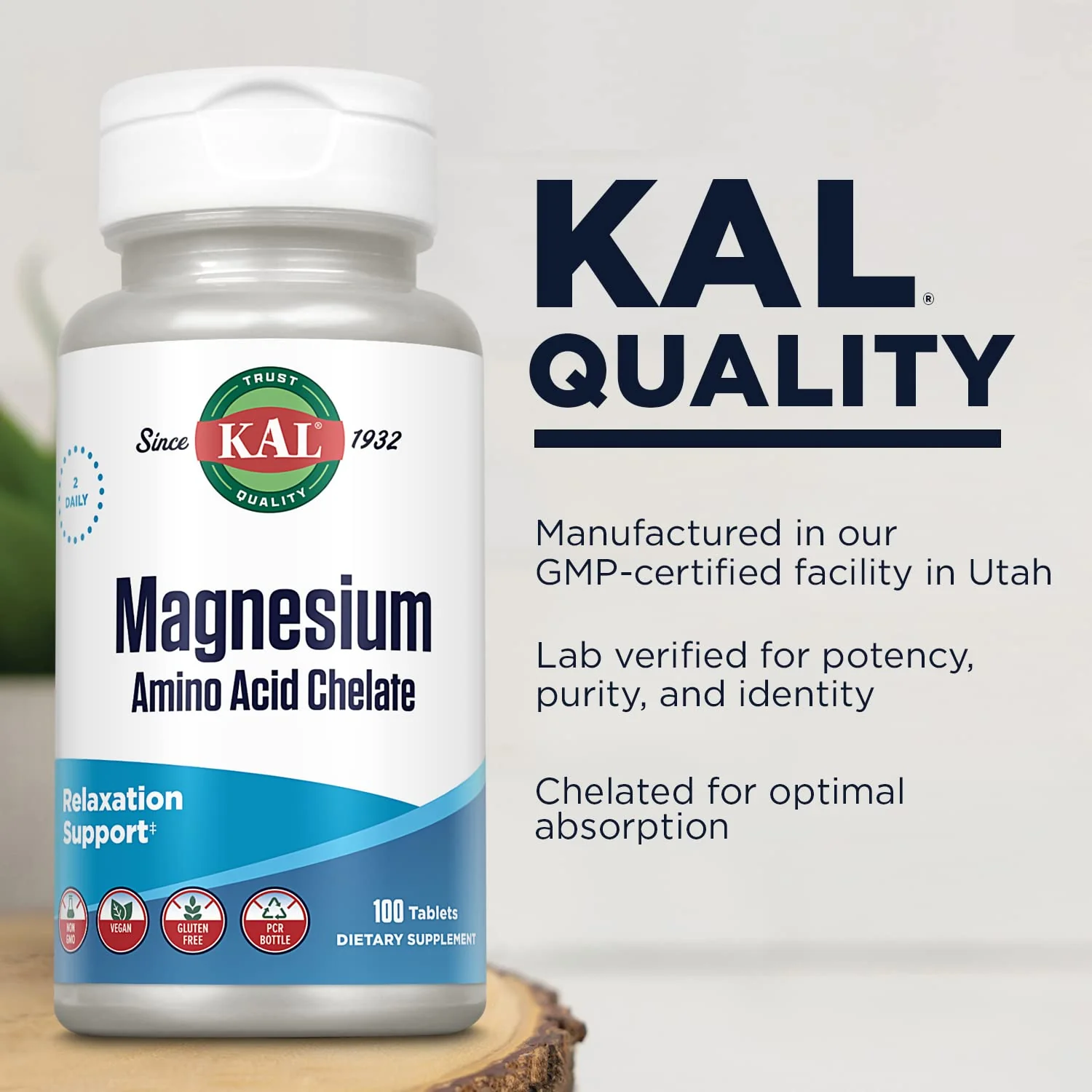 Kal 220 Mg Magnesium Chelated Tablets, 100 Count - Image 5