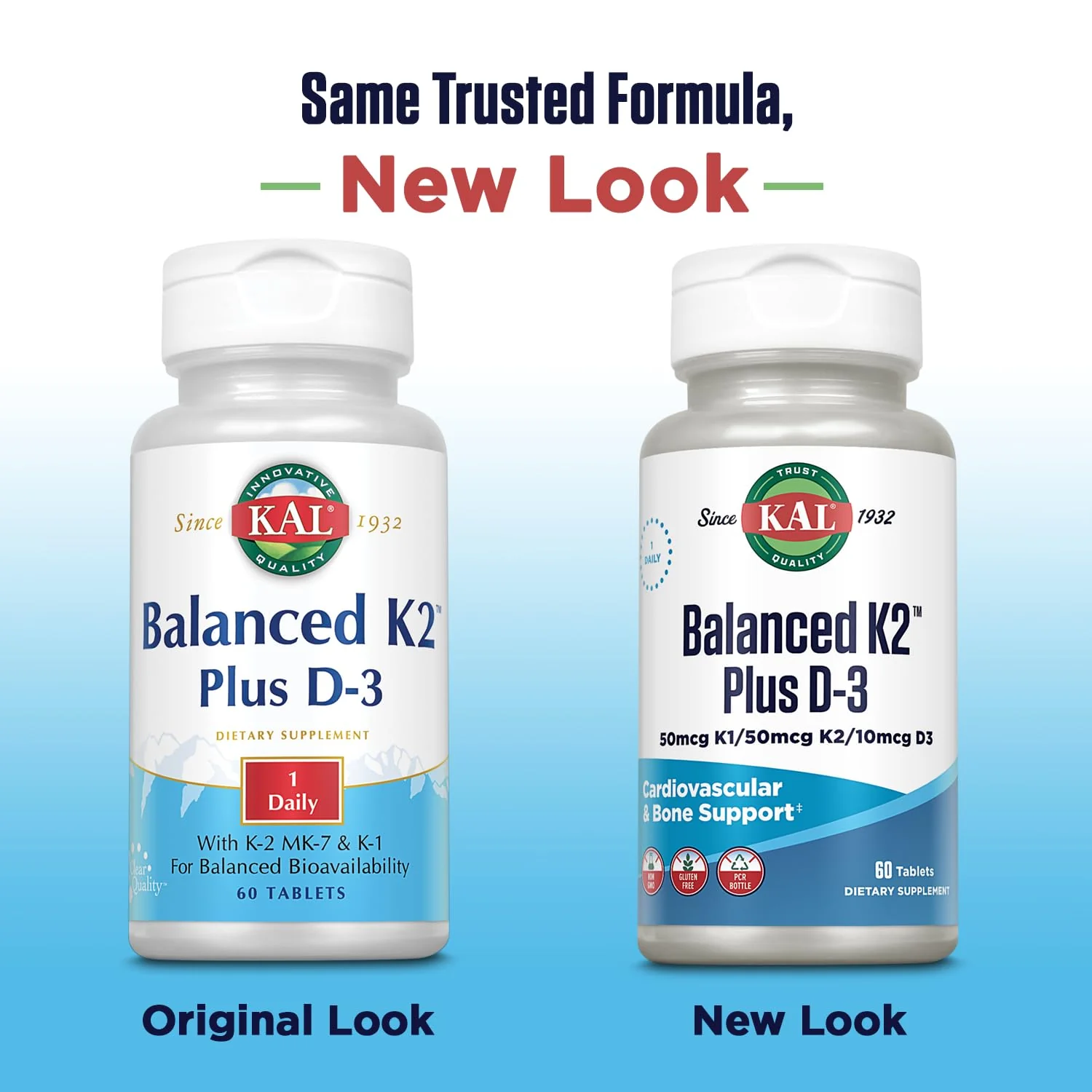 KAL Balanced K2 Plus D-3 Tablets, 100 mcg, 60 Count - Image 2