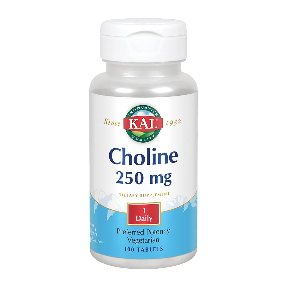 KAL Choline Tablets, 250 mg, 100 Count