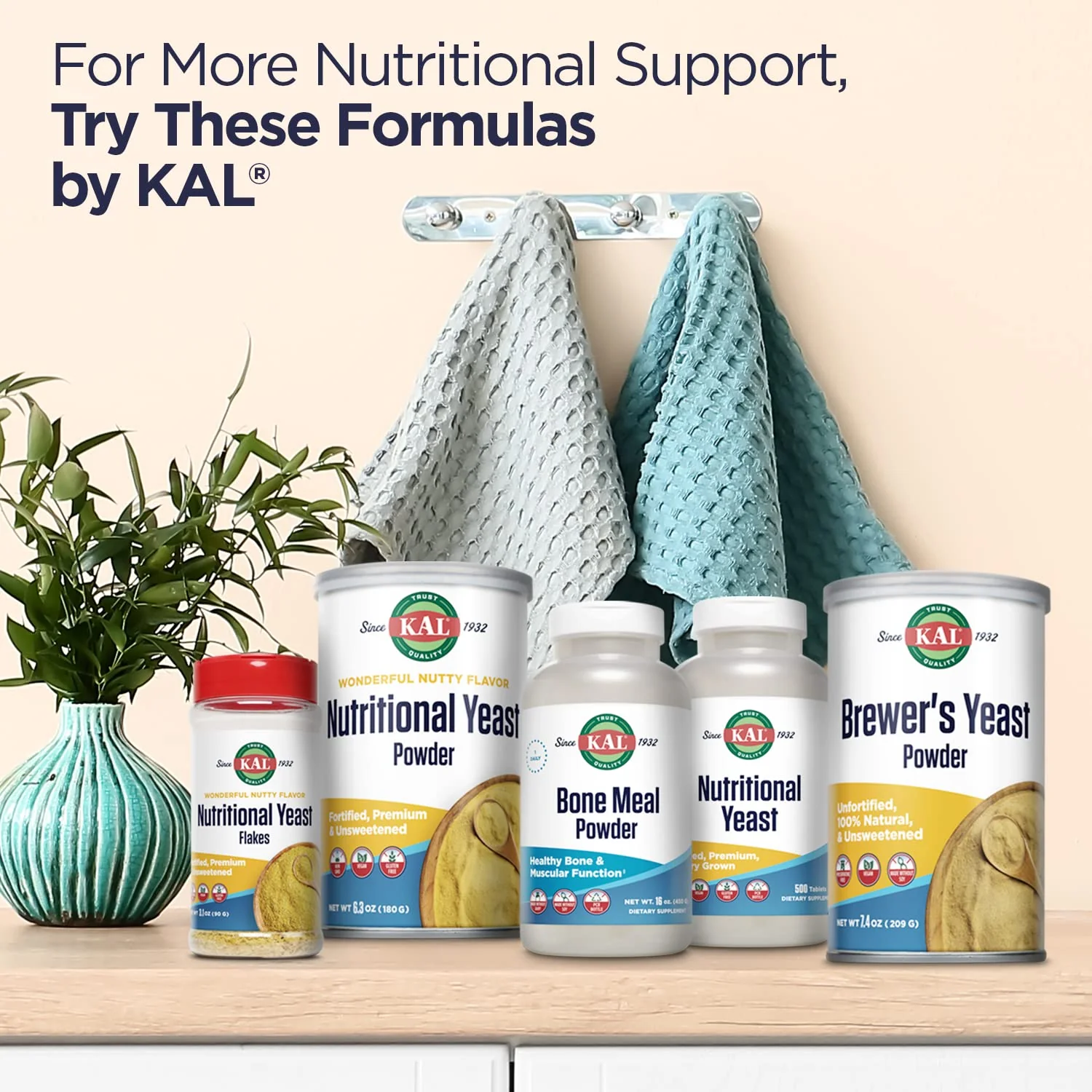 KAL Nutritional Yeast Supplement, Fortified w/ B12, Biotin, Folic Acid, Other B Vitamins, Naturally Occurring Amino Acids, Healthy Hair, Skin & Energy Support, Vegan, Gluten Free, 83 Serv, 500 Tablets - Image 5