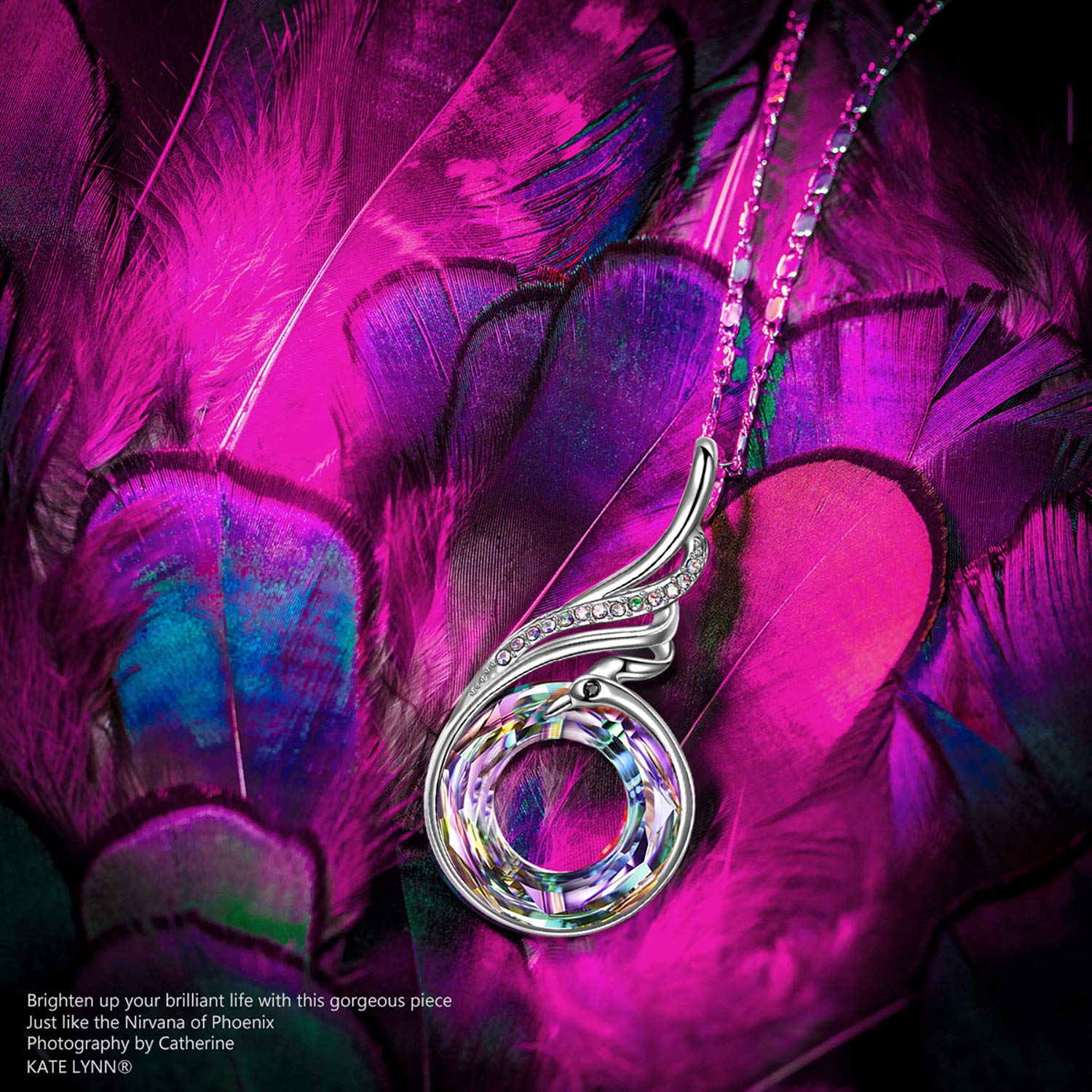 Kate Lynn Phoenix Necklaces Crystal Necklace for Women Birthday Gifts for Women Christmas Gifts for Women Lucky Bracelet Unique Jewelry for Wife Girlfriend Mom Grandma Daughter Best Friend - Image 5
