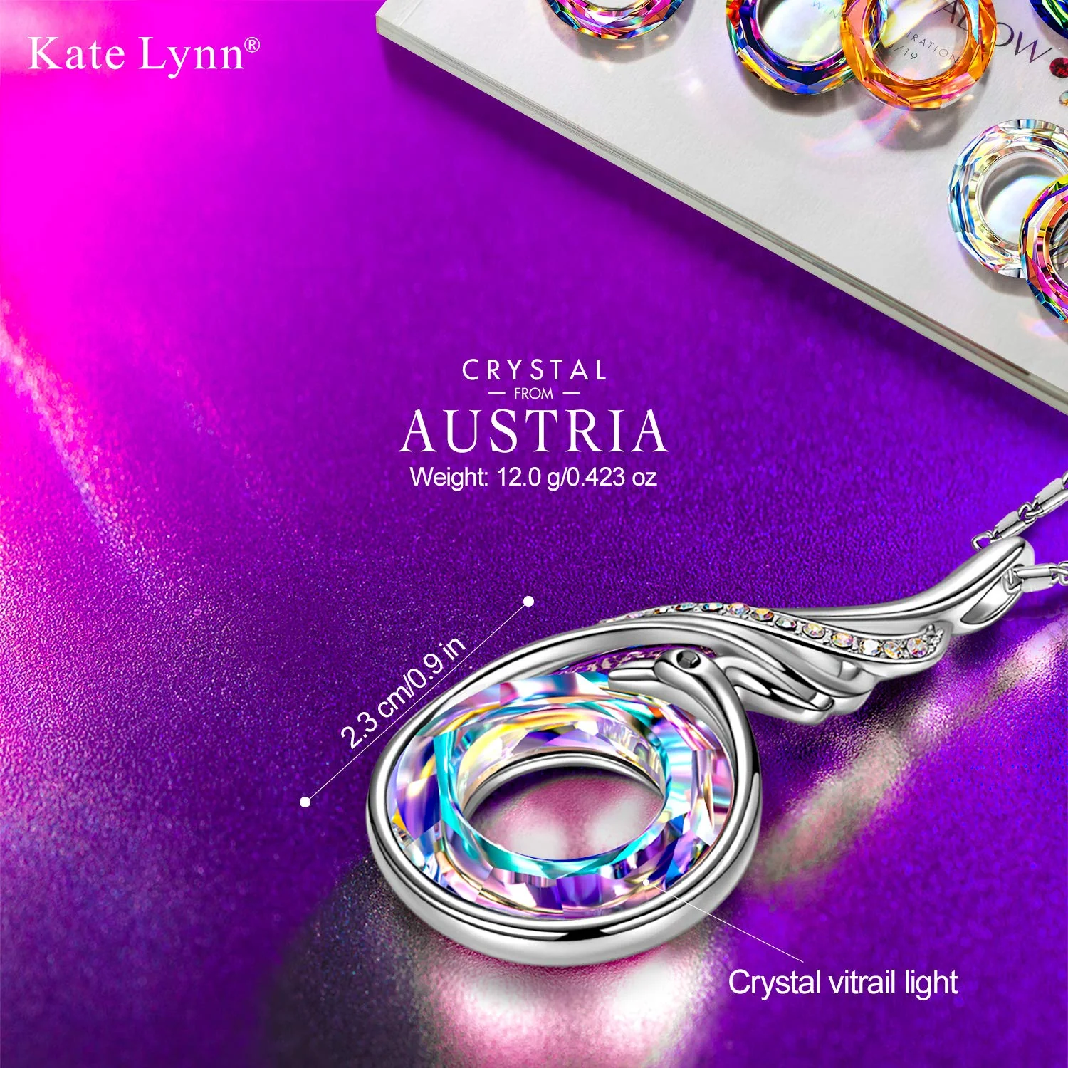 Kate Lynn Phoenix Necklaces Crystal Necklace for Women Birthday Gifts for Women Christmas Gifts for Women Lucky Bracelet Unique Jewelry for Wife Girlfriend Mom Grandma Daughter Best Friend - Image 6