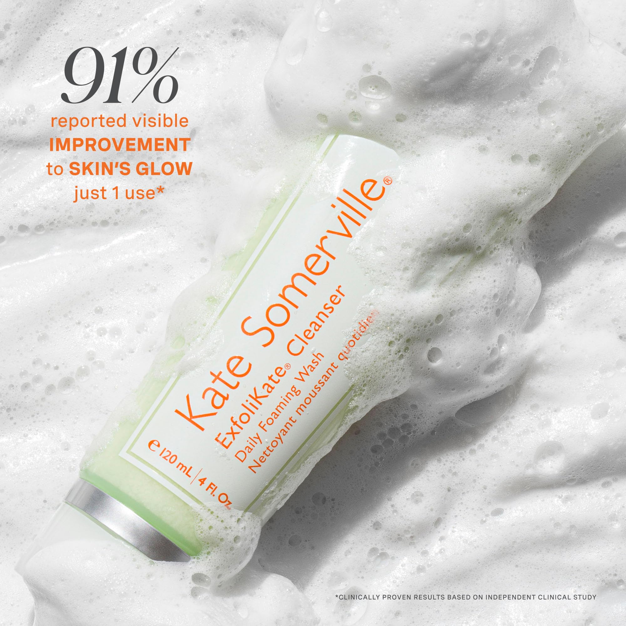 Kate Somerville ExfoliKate Cleanser – Daily Exfoliating Foaming Face Wash, Clinically Formulated Glycolic Acid and Lactic Acid Gentle Facial Scrub, Travel-Size, 1.7 Fl Oz - Image 8