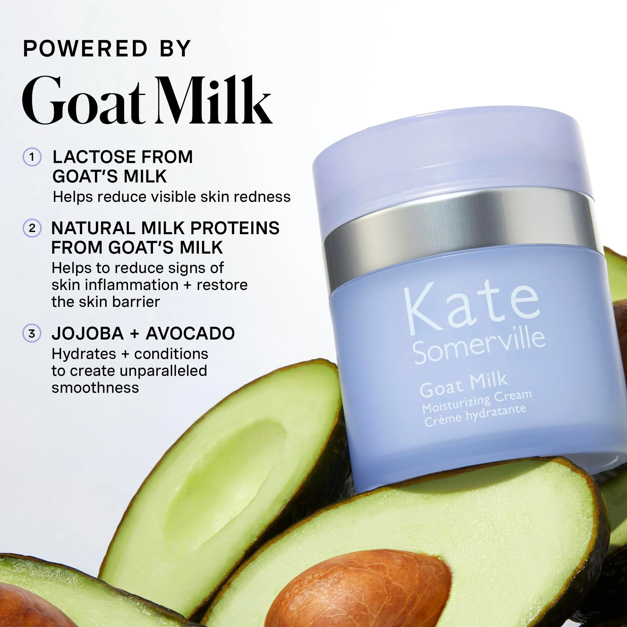 Kate Somerville Goat Milk Moisturizing Cream - Deeply Hydrating Daily Face Moisturizer for Dry, Tight, and Sensitive Skin, 1.7 Fl Oz - Image 10