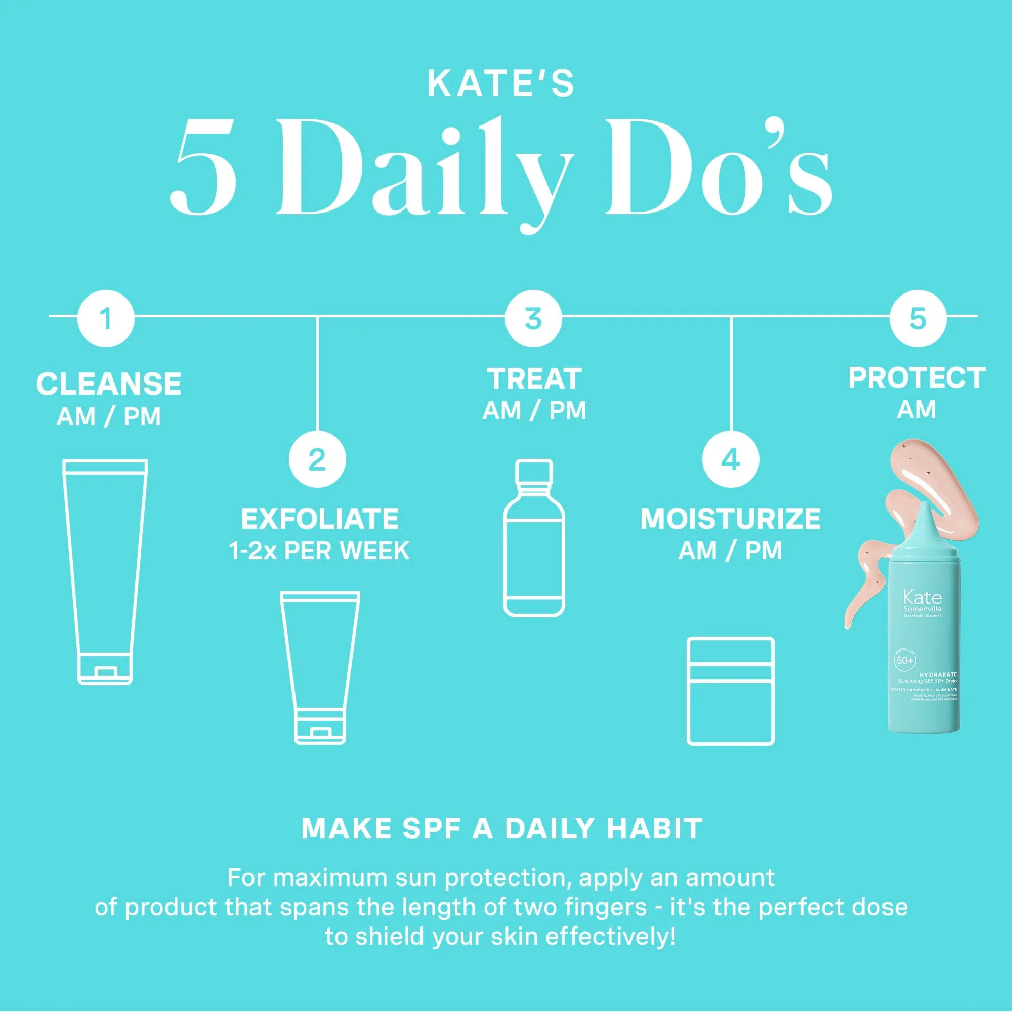 Kate Somerville HydraKate Illuminating Sunscreen Drops – Tinted SPF 50+ Mineral Sunscreen with Zinc Oxide, Moisturizing & Anti-Aging Sun Protection, 1.7 Fl Oz - Image 6