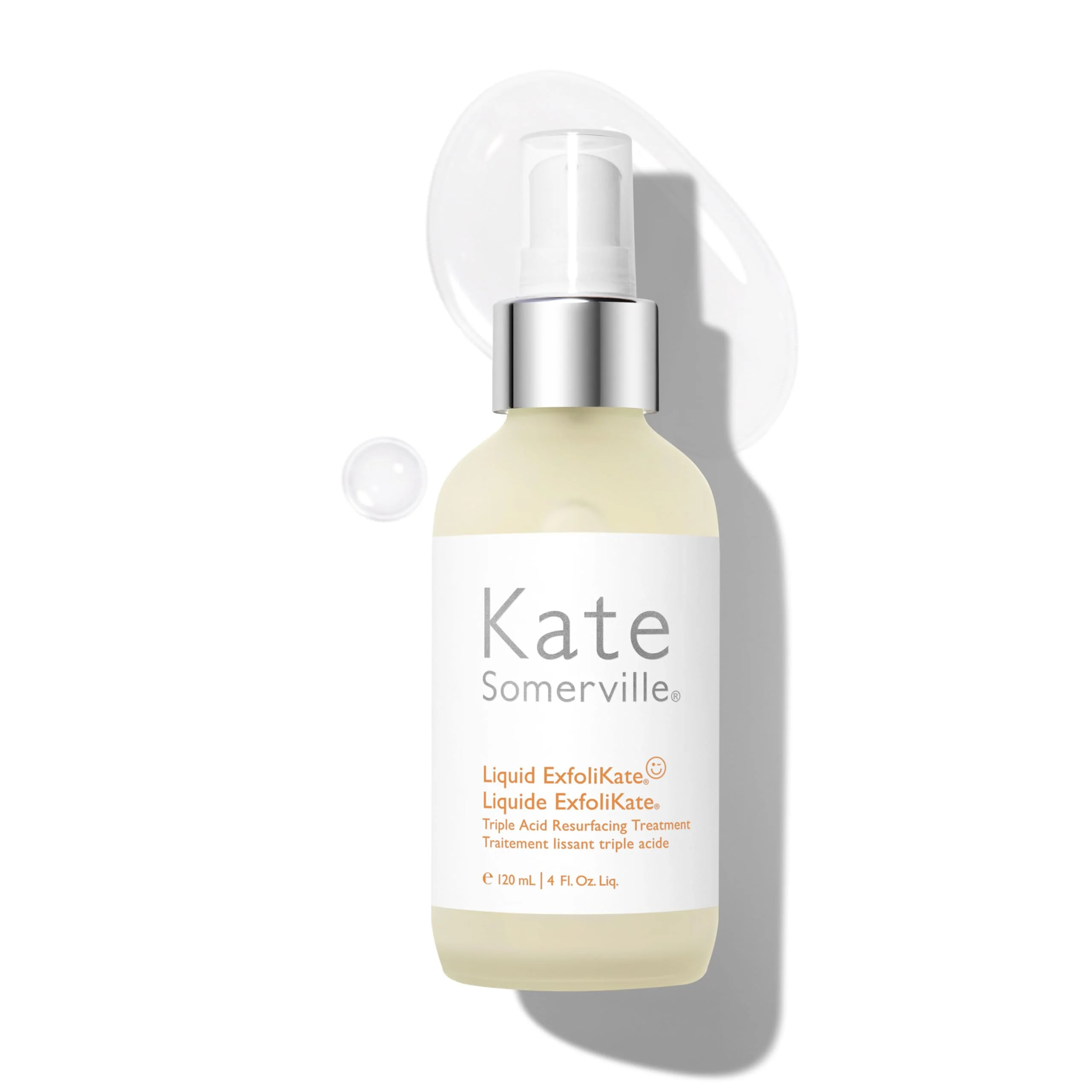 Kate Somerville Liquid ExfoliKate – Triple Acid Resurfacing Treatment, Clinically Formulated AHA Overnight Facial Exfoliator, Smooths Skin and Minimizes Pores, 4 Fl Oz