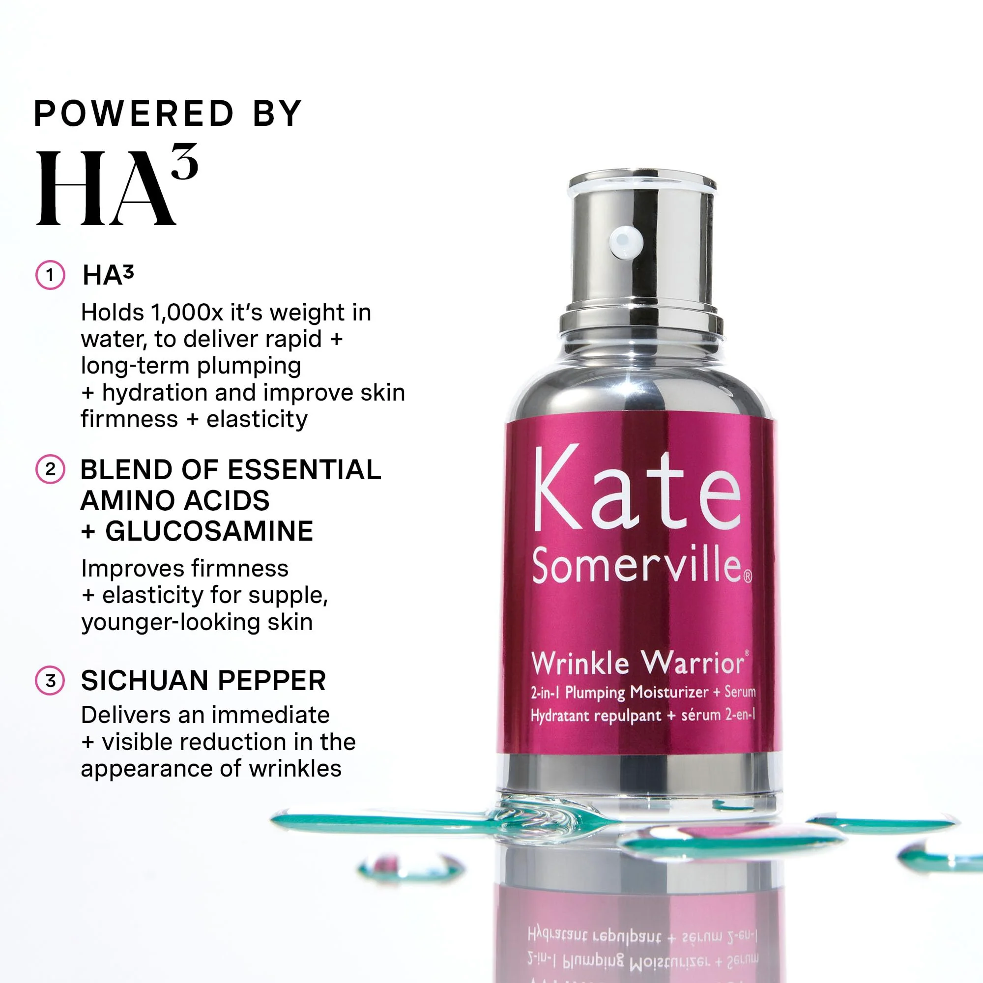 Kate Somerville Wrinkle Warrior® 2-in-1 Plumping Moisturizer + Serum – Hydrating Formula with Hyaluronic Acid, Smooths Fine Lines, Firms Skin & Boosts Radiance, 1.7 Fl Oz - Image 11