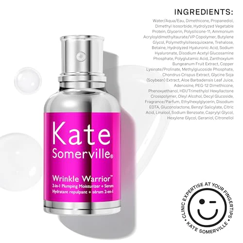 Kate Somerville Wrinkle Warrior® 2-in-1 Plumping Moisturizer + Serum – Hydrating Formula with Hyaluronic Acid, Smooths Fine Lines, Firms Skin & Boosts Radiance, 1.7 Fl Oz - Image 3