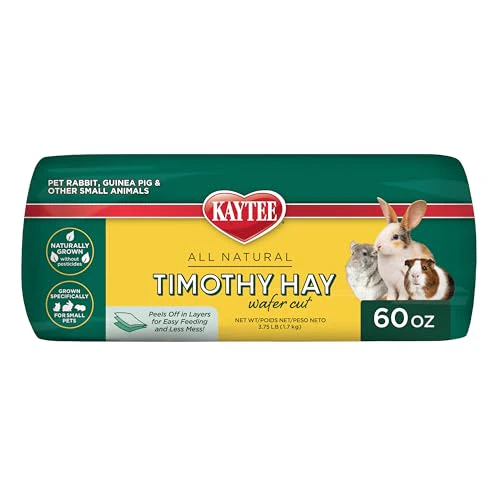 Kaytee Wafer Cut All Natural Timothy Hay for Pet Guinea Pigs, Rabbits & Other Small Animals, 60 Ounce - Image 2