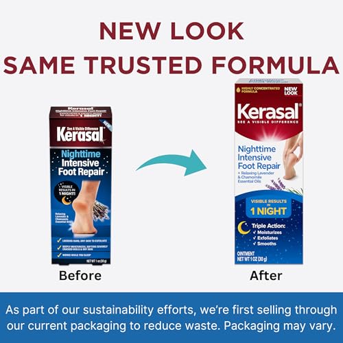 Kerasal Nighttime Intensive Foot Repair, Skin Healing Ointment for Cracked Heels and Dry Feet, 1 oz (Packaging May Vary) - Image 11
