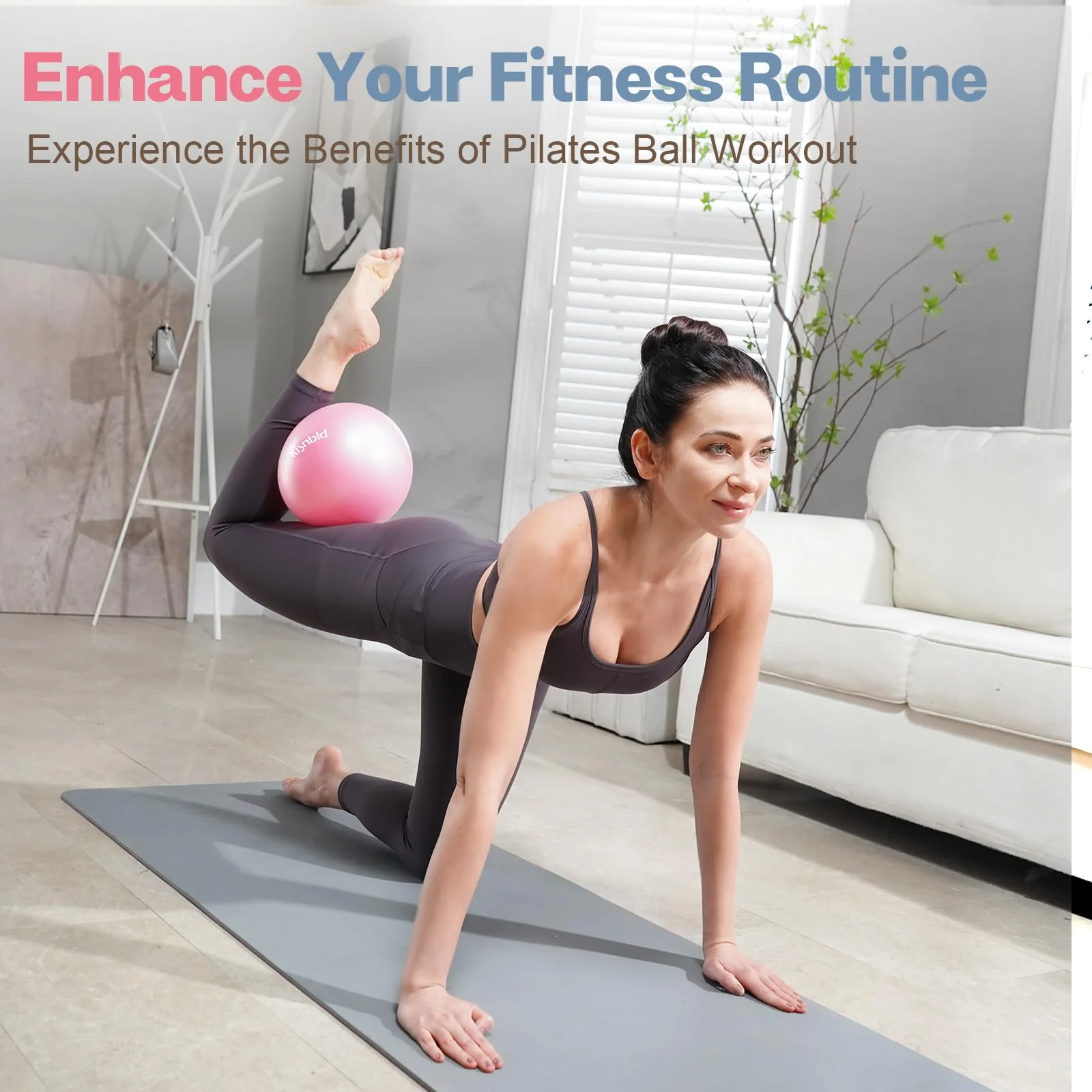 kisnbld Small Exercise Ball, 9 Inch Mini Pilates Ball, Anti Burst and Slip Resistant Mini Yoga Ball for Stability, Fitness, Physical Therapy, Stretching & Core Strength Workout at Home Gym & Office - Image 5