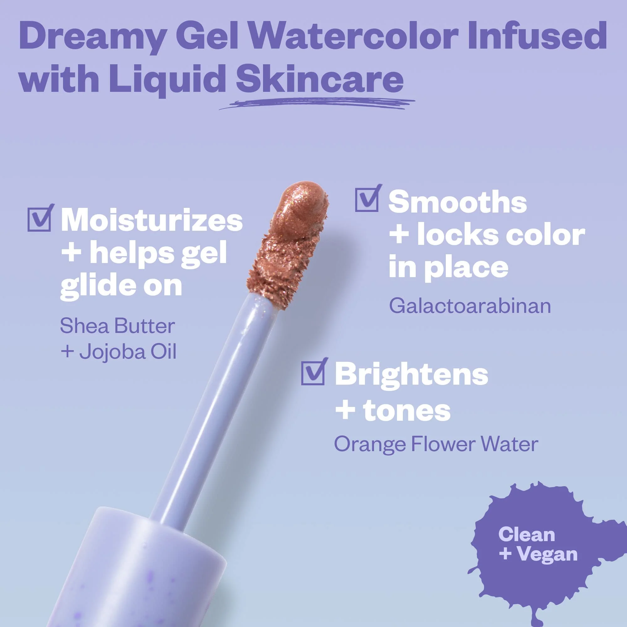 Kosas 10-Second Eye Gel Watercolor Eyeshadow: Moisturizing and Brightening Shimmer Eyeshadows - Heat - Image 5