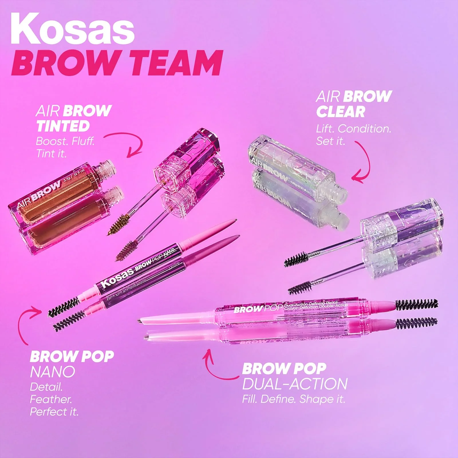 Kosas Air Brow Tinted Gel with Clean, Vegan Ingredients for Fluffy, Full and Healthy Brows, Longwear (Auburn) - Image 3