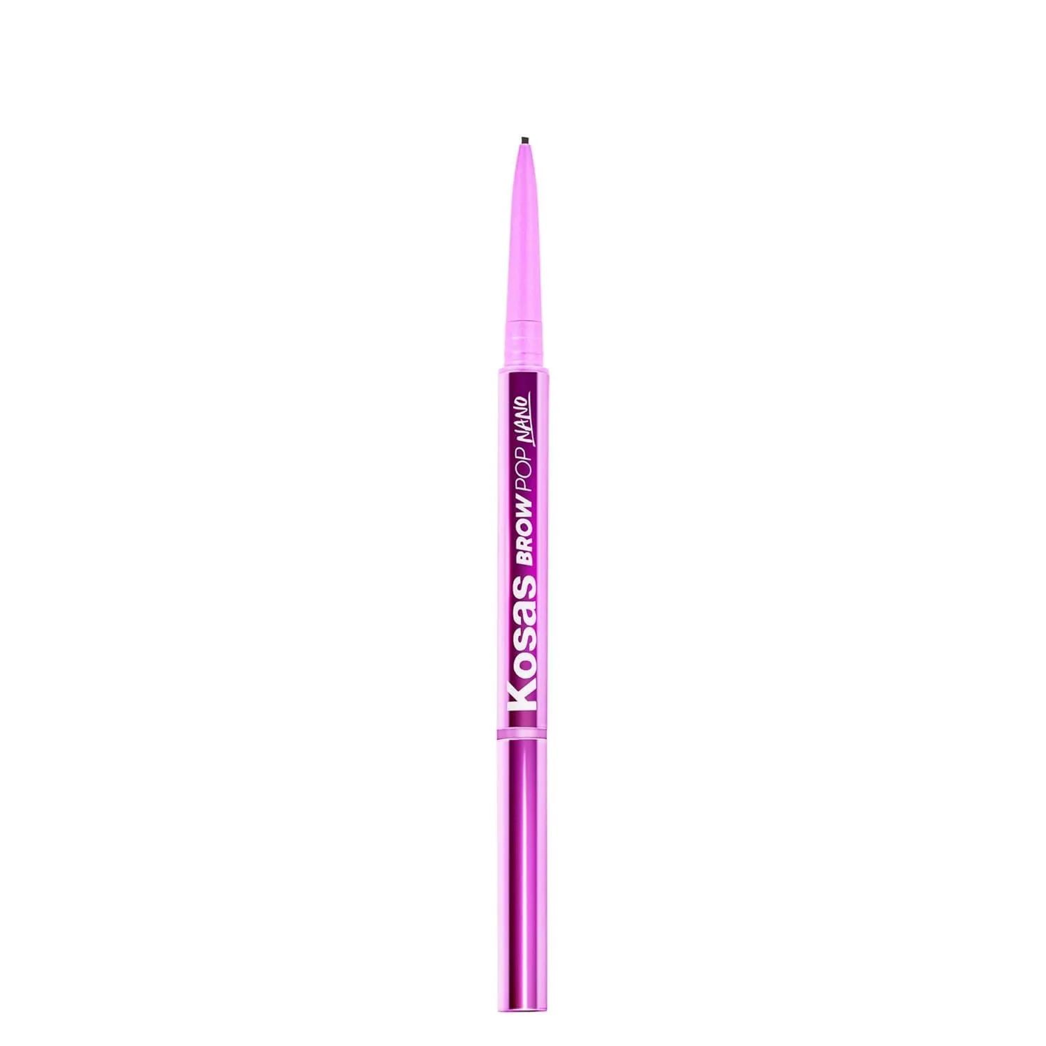 Kosas Brow Pop Nano Eyebrow Pencil – Ultra-Fine 1mm Micro Brow Pencil with Spoolie, Brown Black