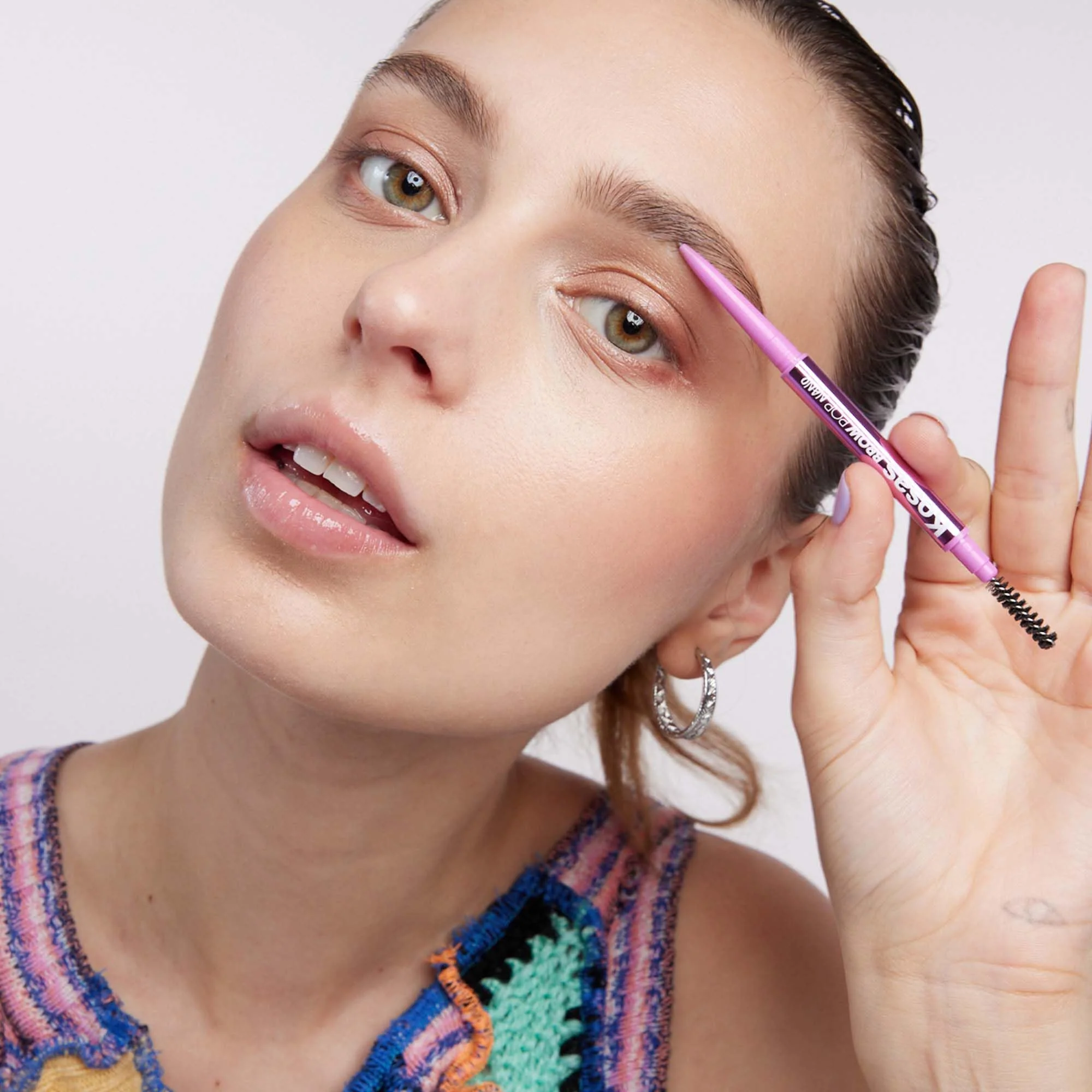 Kosas Brow Pop Nano Eyebrow Pencil – Ultra-Fine 1mm Micro Brow Pencil with Spoolie, Medium Brown - Image 3