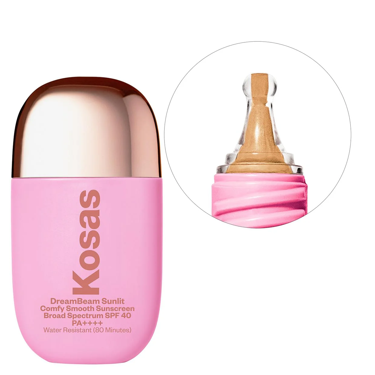 Kosas DreamBeam Water Resistant Sunscreen SPF 40 - Smooth Liquid Sun Protection for Face Lightweight Makeup Base w/Hyaluronic Acid, Ceramides & Peptides - Golden Glow, Sunlit, 40 ml - Image 9