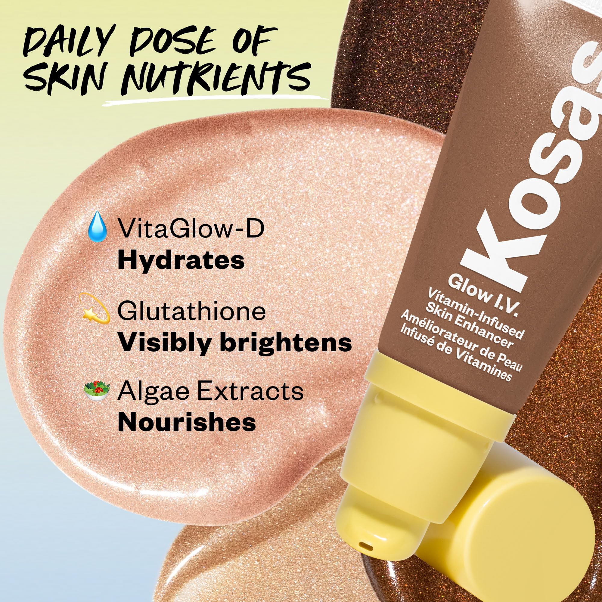 Kosas Glow I.V. Vitamin-Infused Skin Enhancer Face Makeup - Tinted Beauty Highlighter for a Healthy Glow- Revive - Image 4