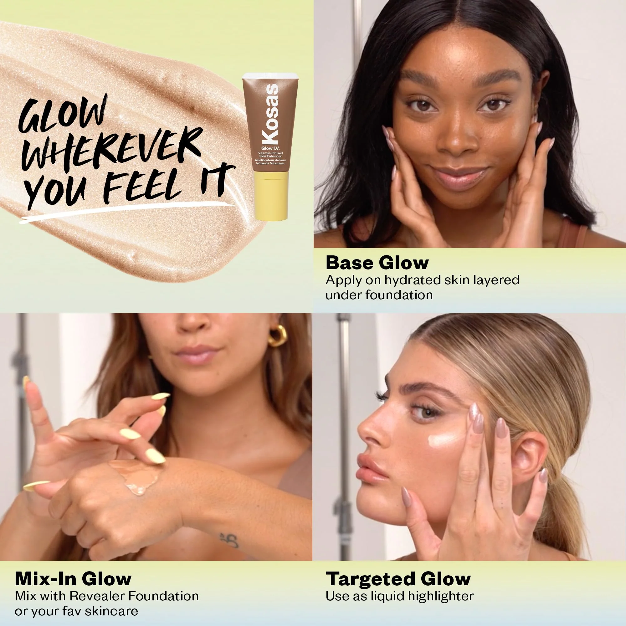 Kosas Glow I.V. Vitamin-Infused Skin Enhancer Face Makeup - Tinted Beauty Highlighter for a Healthy Glow- Revive - Image 6