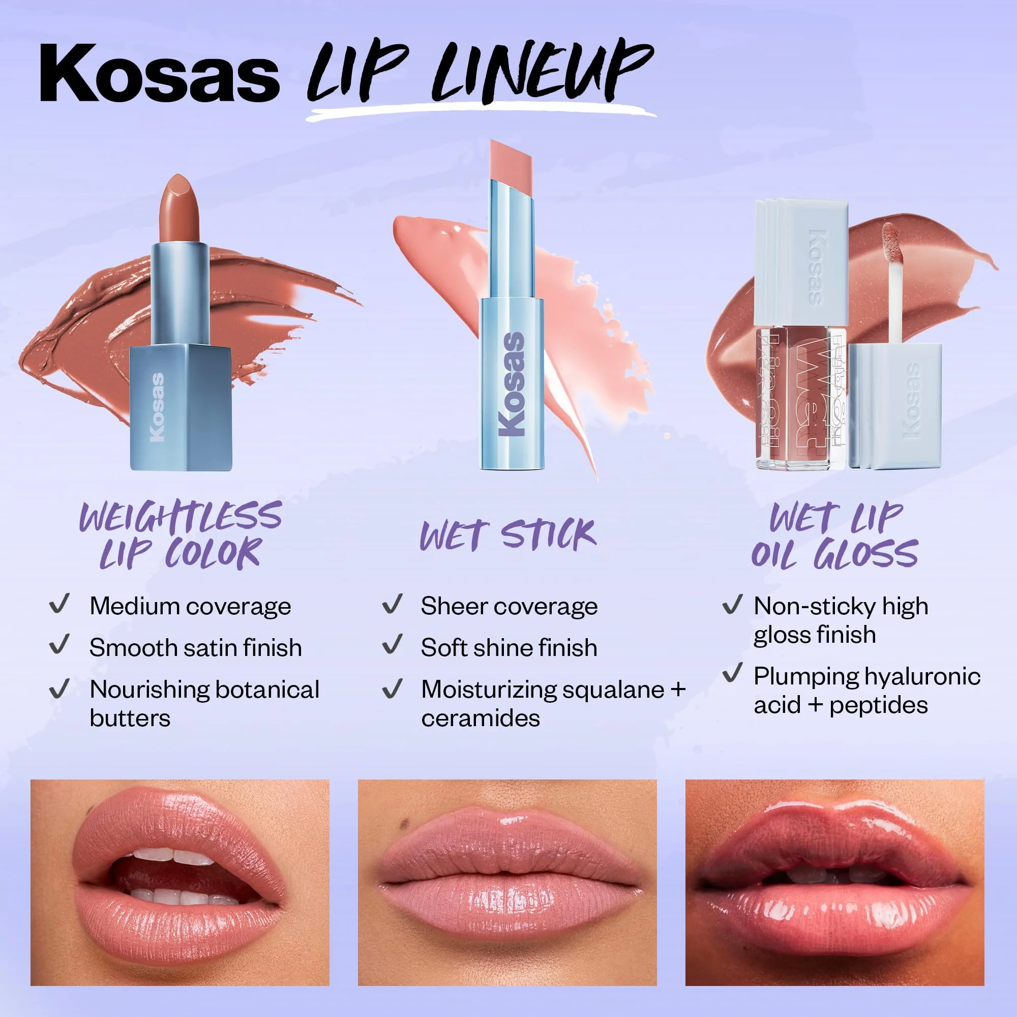 Kosas Weightless Lip Color Nourishing Satin Lipstick - High Impact Lip Color with Clean Formula - Comfy Feel & Soft Finish - Fantasy Life - Image 5