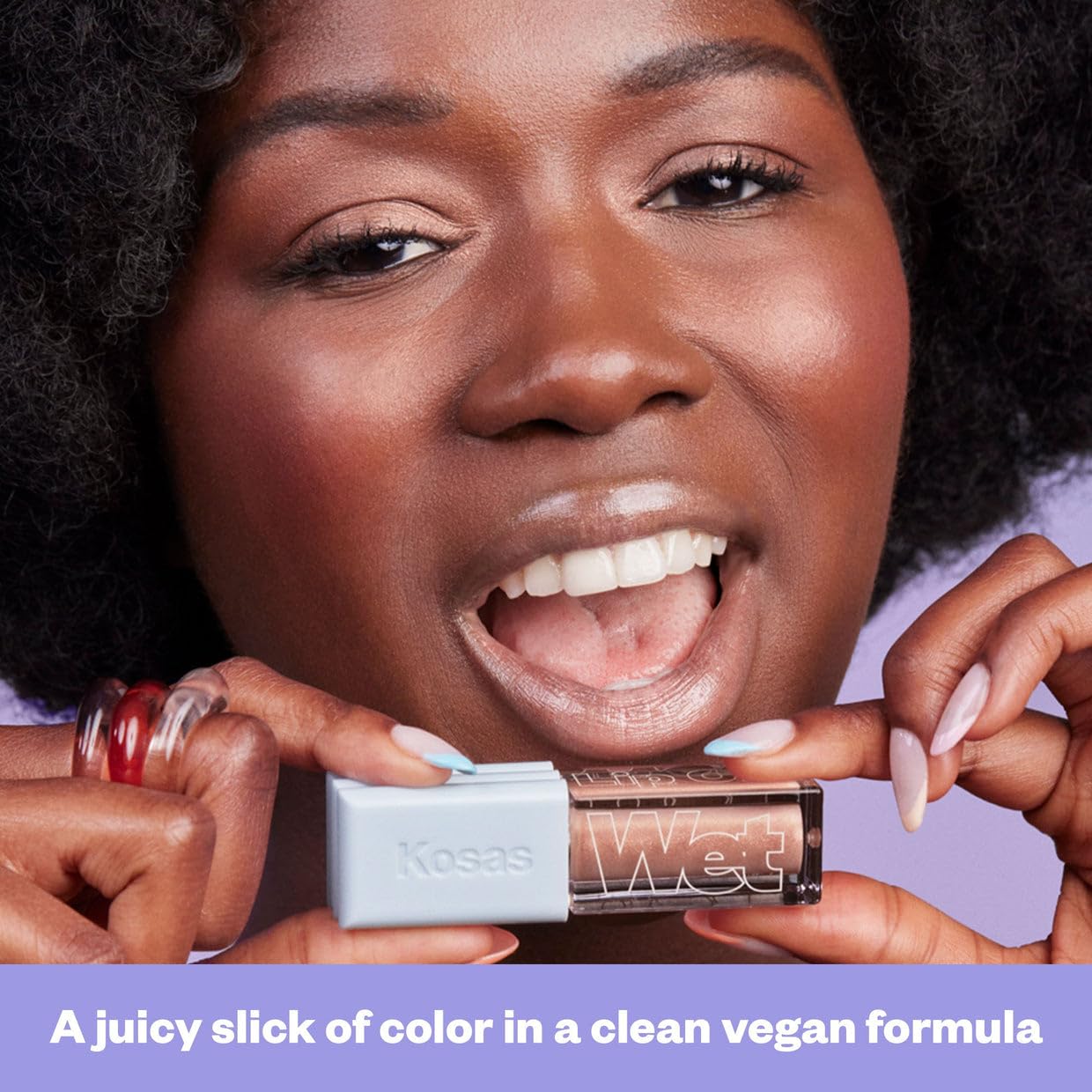 Kosas Wet Lip Oil Gloss - Hydrating Lip Plumping Treatment with Hyaluronic Acid & Peptides, Non-Sticky Finish (Unzipped) - Image 3