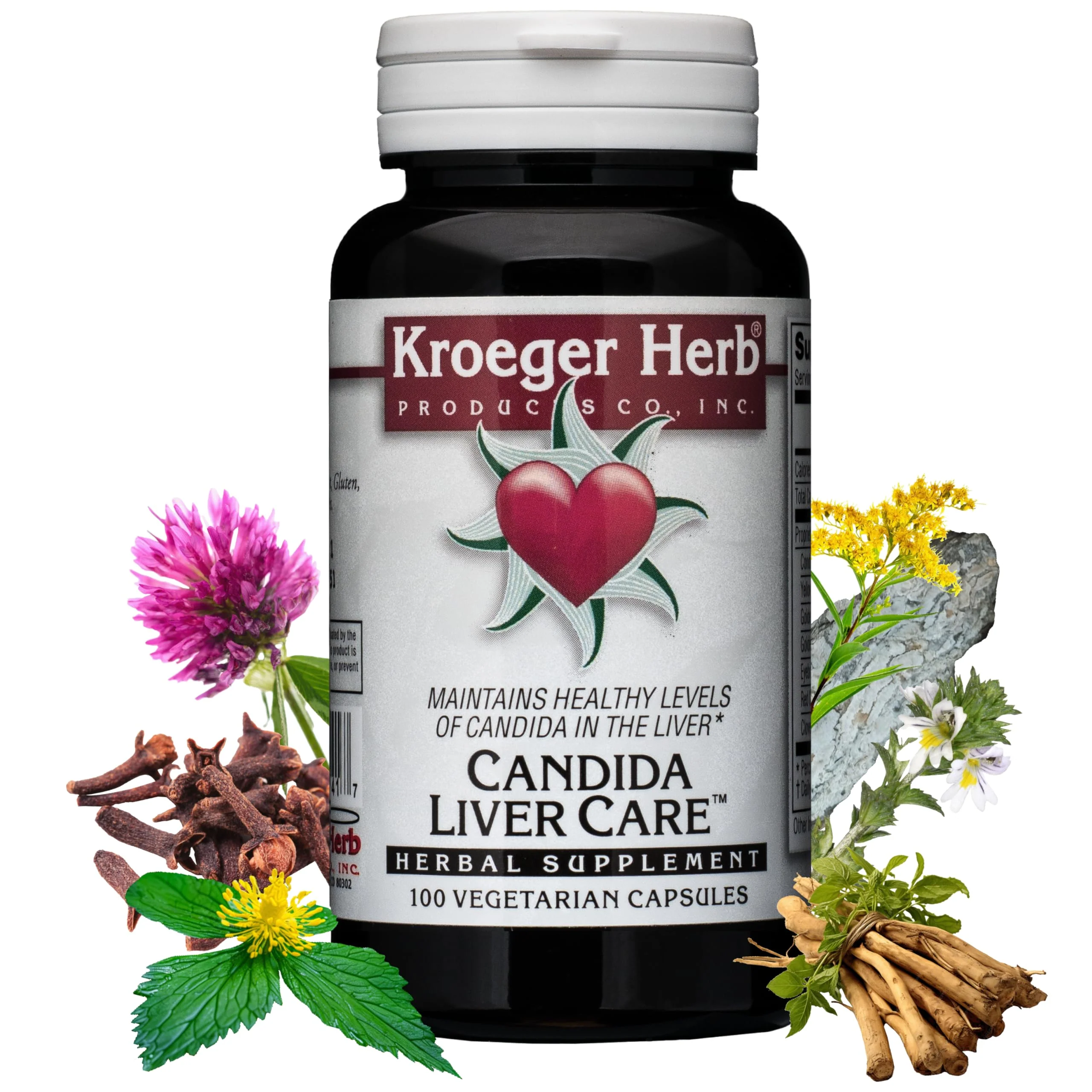 Kroeger Herb Candida Liver Care - 100 Vegetarian Capsules