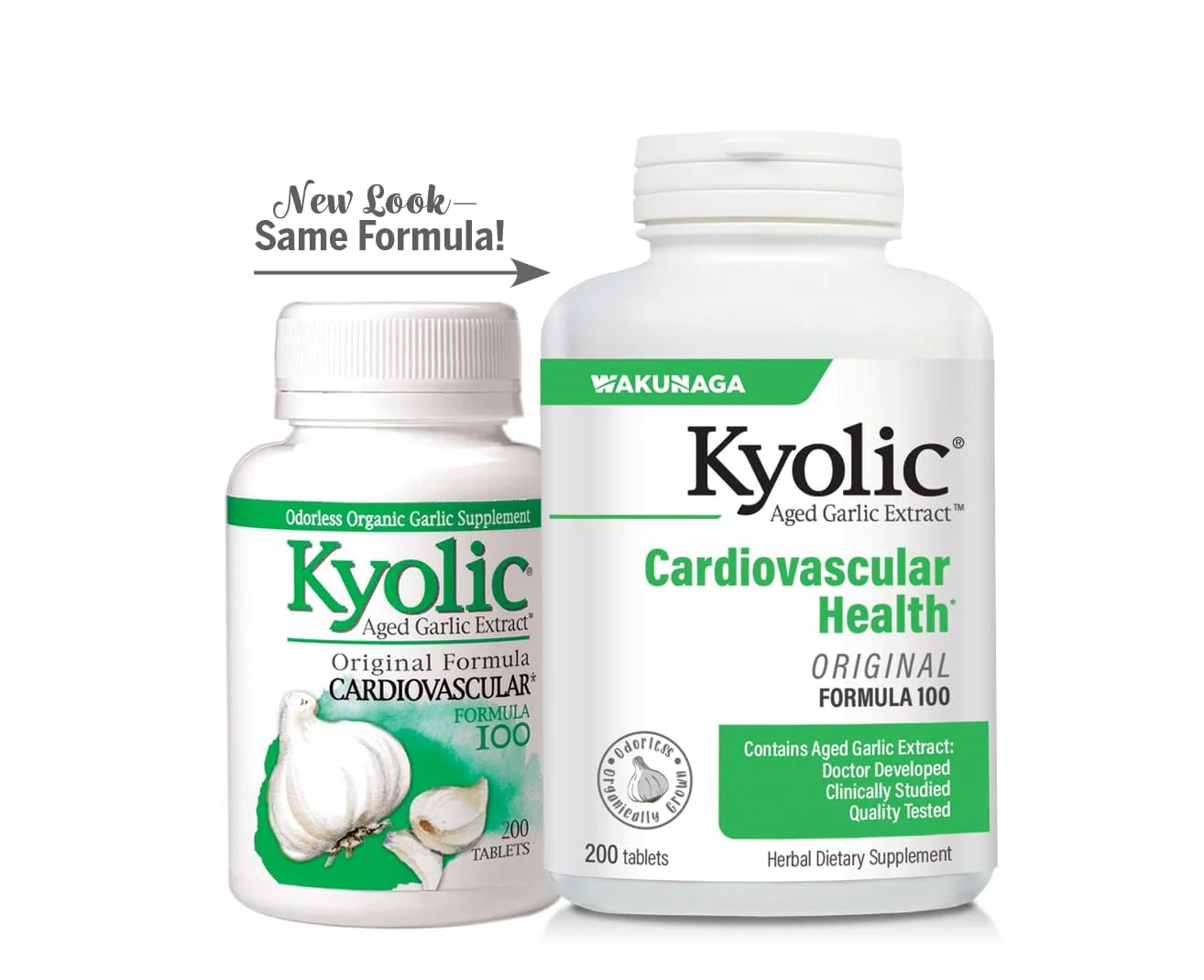 Kyolic Aged Garlic Extract Formula 100, Cardiovascular Health*, 200 Tablets. - Image 2