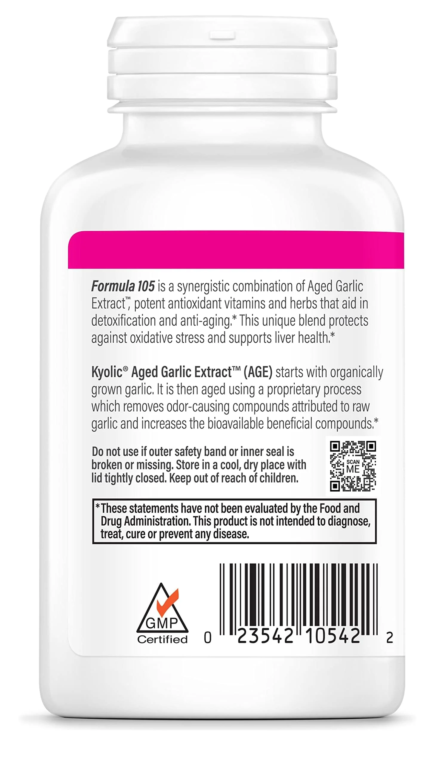 Kyolic Aged Garlic Extract Formula 105, Detox & Anti-Aging*, 200 Capsules - Image 2